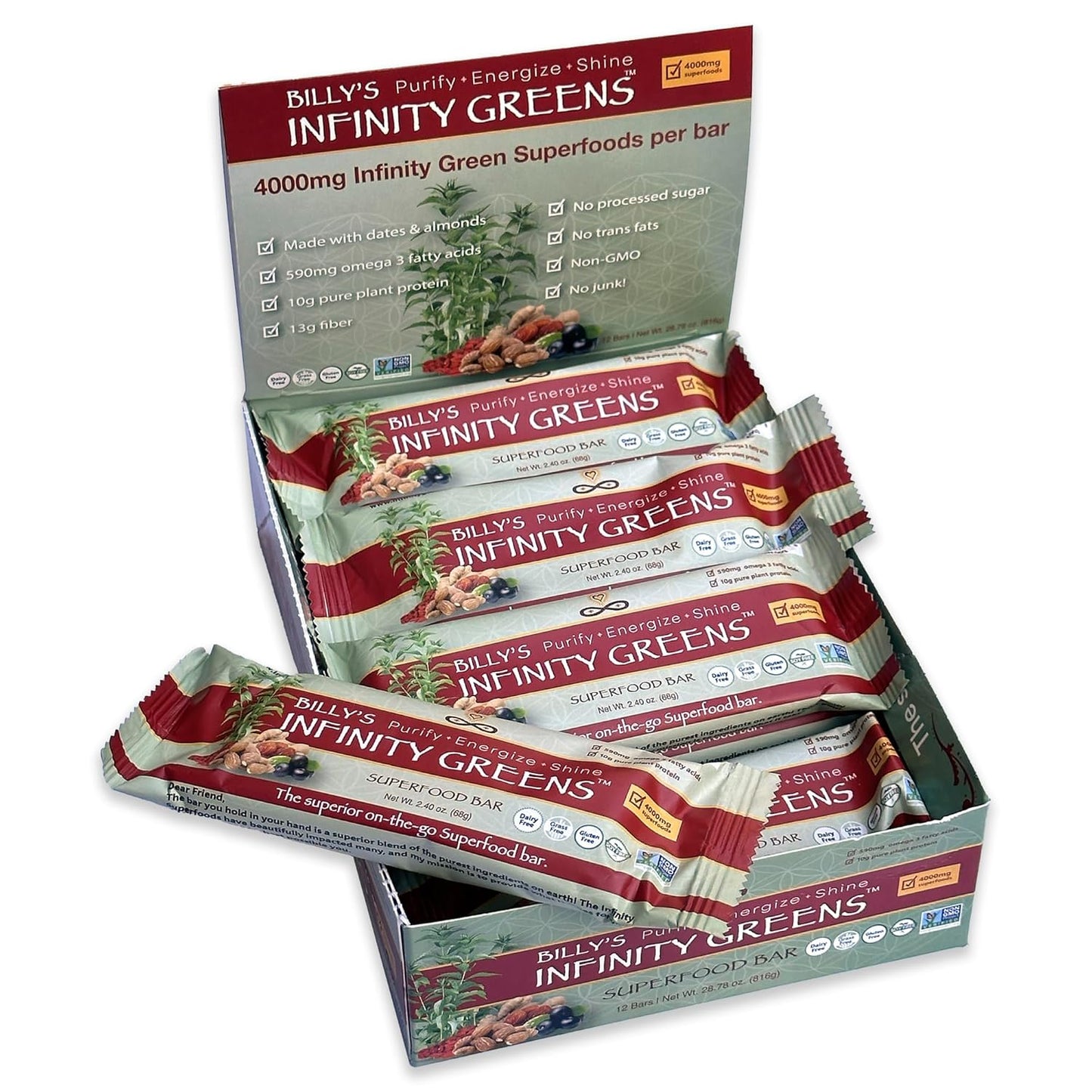 Organic Green Superfood Bars & Vitamin C Snack Bars Bundle - 24 Pack