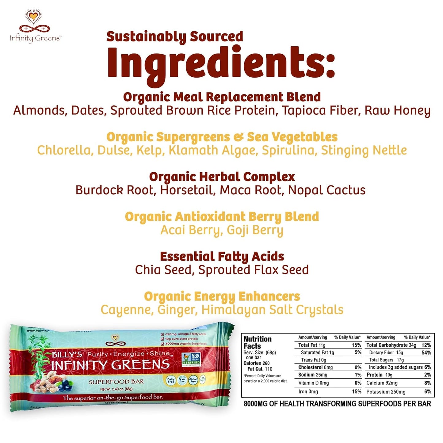 Organic Green Superfood Bars & Vitamin C Snack Bars Bundle - 24 Pack