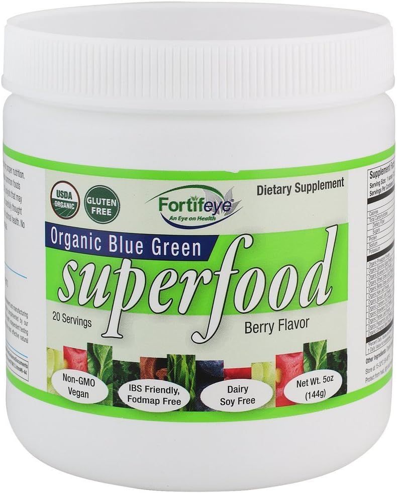 Organic Green Superfood Supplement Powder - Raw, Vegan, Paleo, Gluten Free - Berry Flavor, 20 Servings