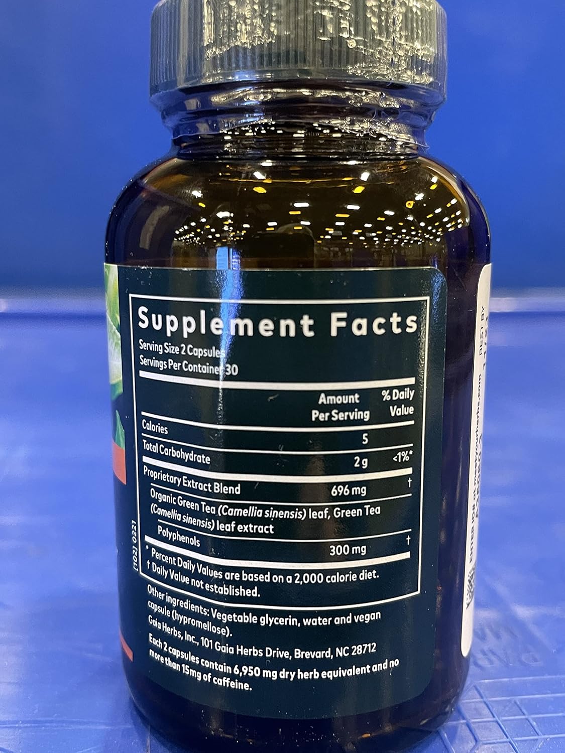 Organic Green Tea Leaf Extract Capsules for Healthy Weight and Energy - 60 Vegan Liquid Phyto-Caps