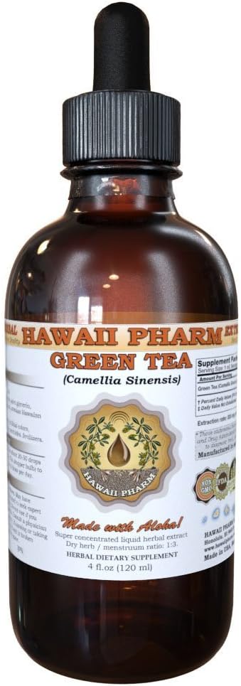 Organic Green Tea Liquid Extract Tincture Supplement - 2 oz Bottle by Hawaii Pharm