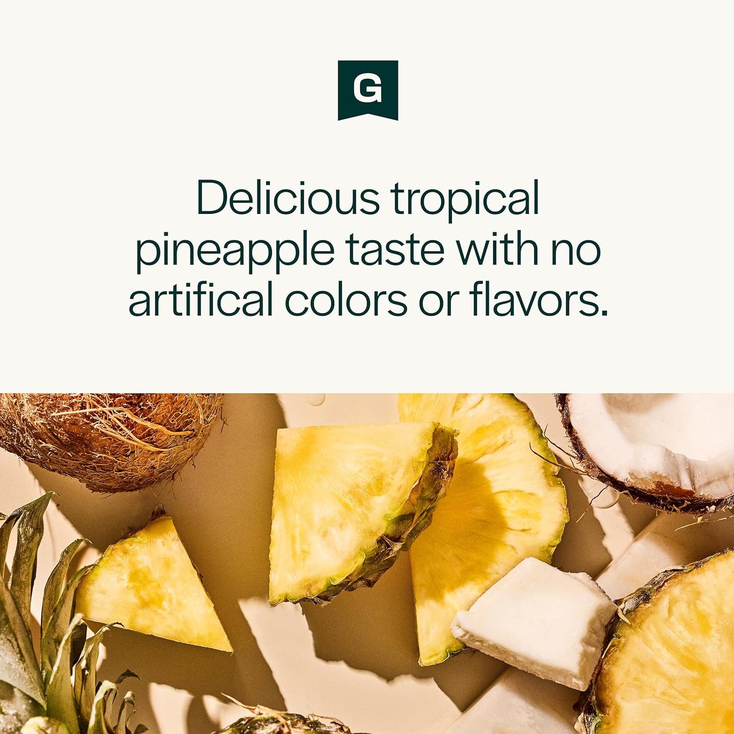 Organic Greens Powder with L Theanine for Gut Health, Energy, Focus, and Immune Support - Coconut Pineapple Flavor, 28 Packets