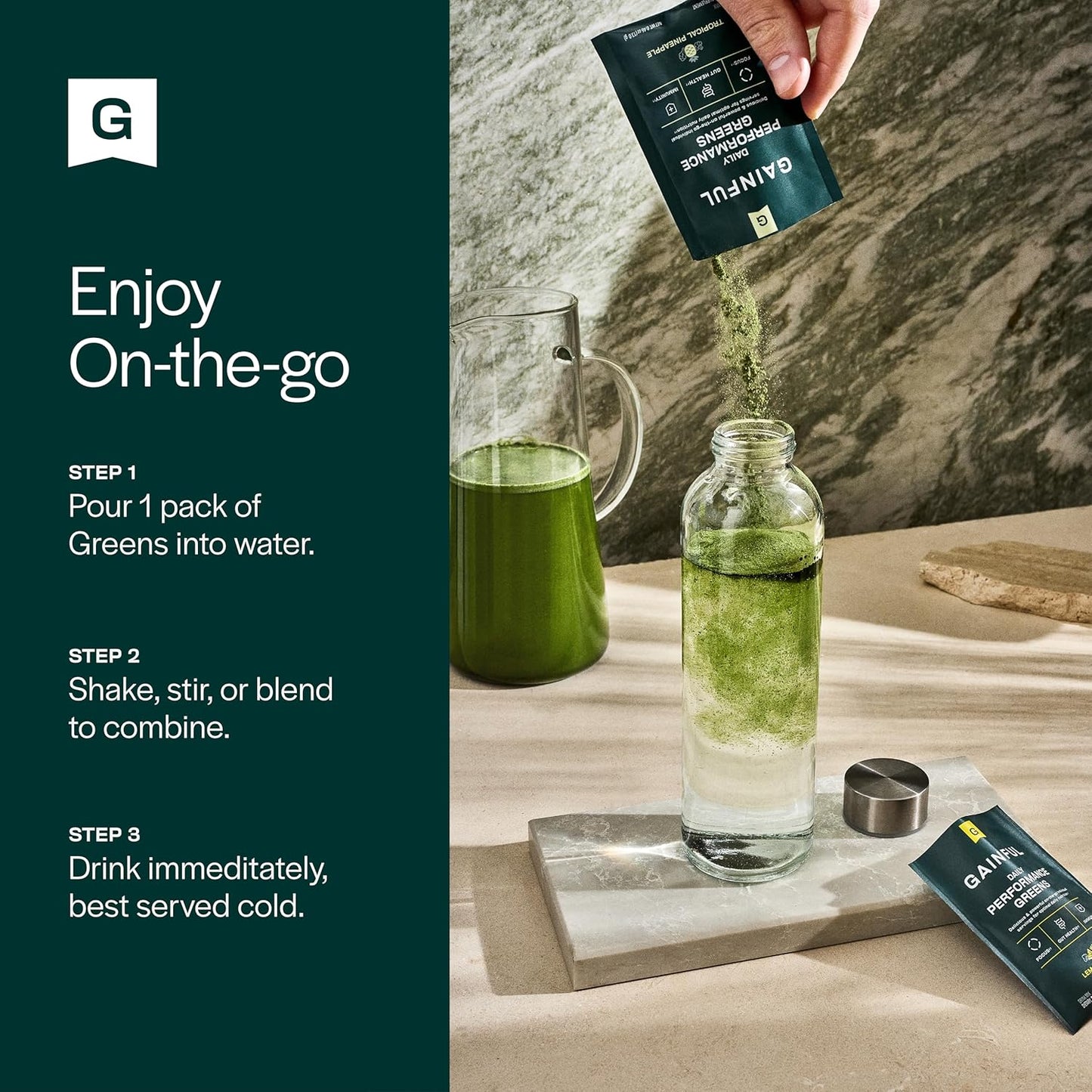 Organic Greens Powder with L Theanine for Gut Health, Energy, Focus, and Immune Support - Coconut Pineapple Flavor, 28 Packets