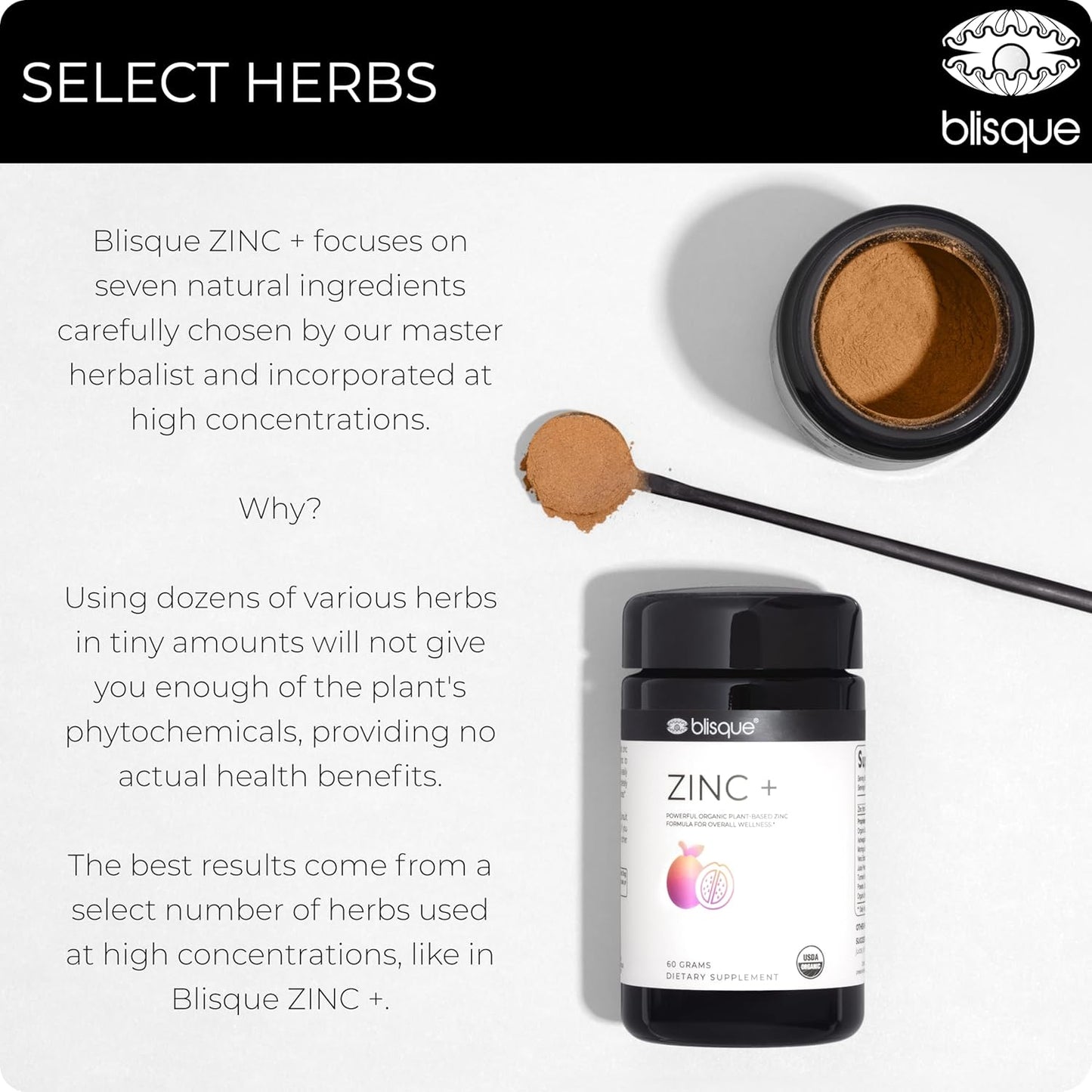 Organic Guava Leaf Zinc Supplement with Ashwagandha, Aloe Vera, Ginger, and Turmeric for Immune Support - 60g Powder (Vegan)
