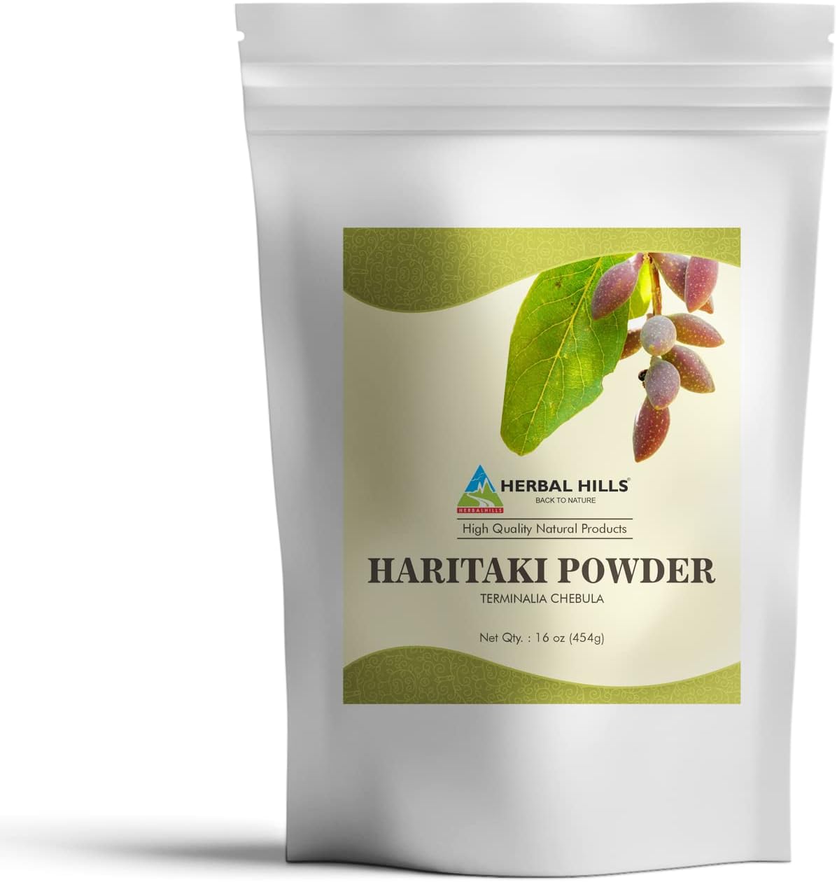 Organic Haritaki Powder - Terminalia Chebula Inknut Harde - 1lb (16oz) Pack by HERBAL HILLS