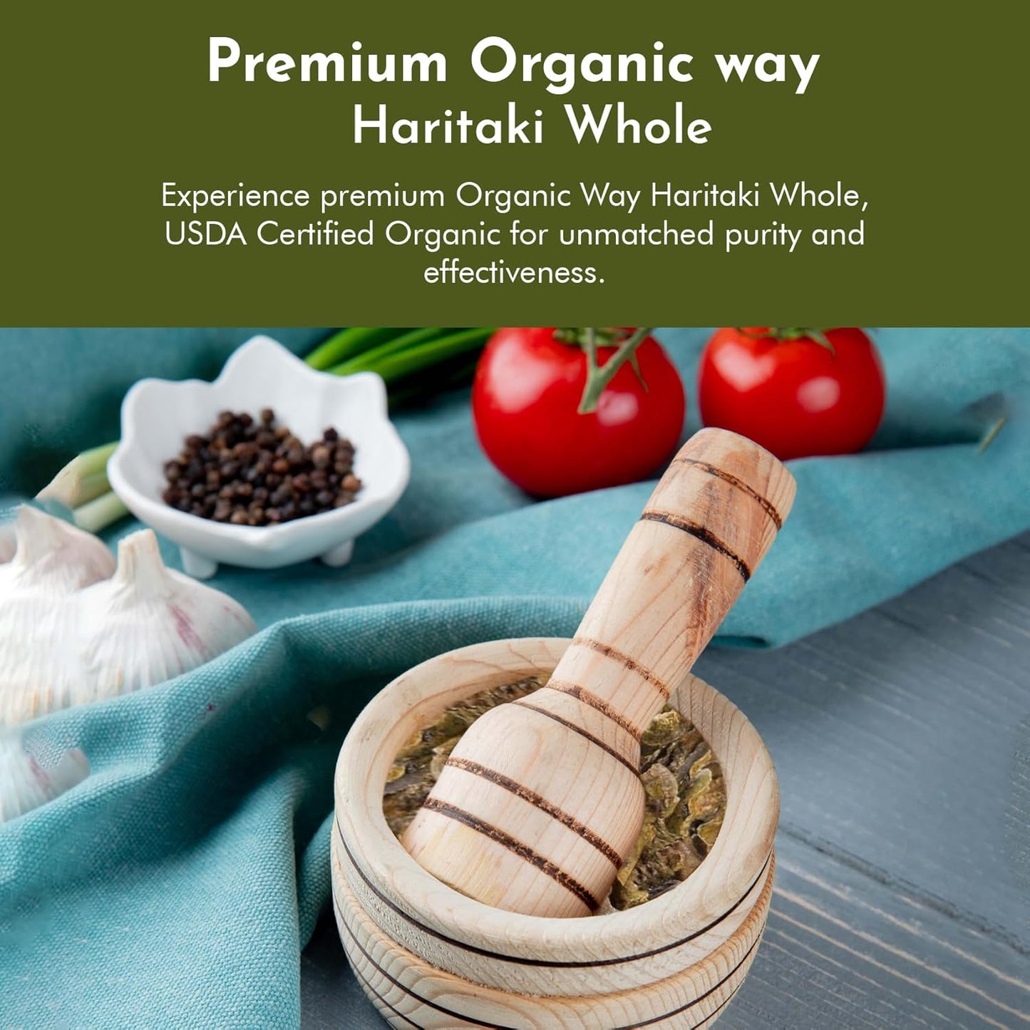 Organic Haritaki Whole (Chebulic Myrobalan) - 100% Raw from India | USDA & Kosher Certified | Vegan, Non-GMO, Gluten Free | 4 oz Pack