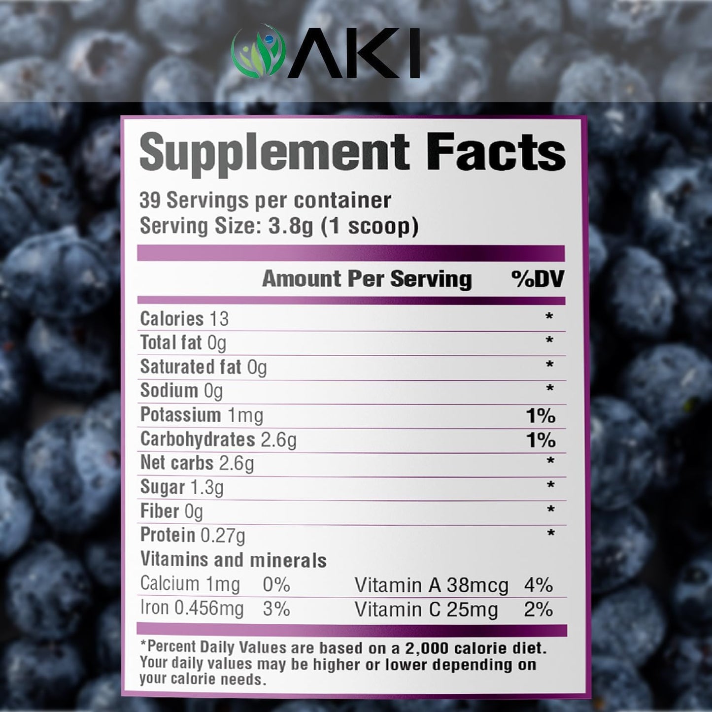 Organic Haskap Berry Extract Powder - High in Antioxidants & Vitamin-C - Quality Dried Berries - No Artificial Flavors - Boosts Energy - 5.30Oz/150g