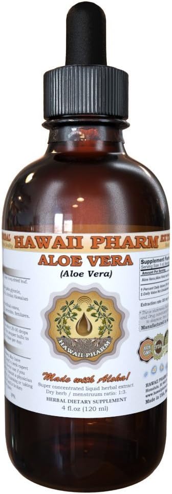 Organic Hawaii Pharm Aloe Vera Liquid Extract Tincture Supplement - 4 oz Bottle