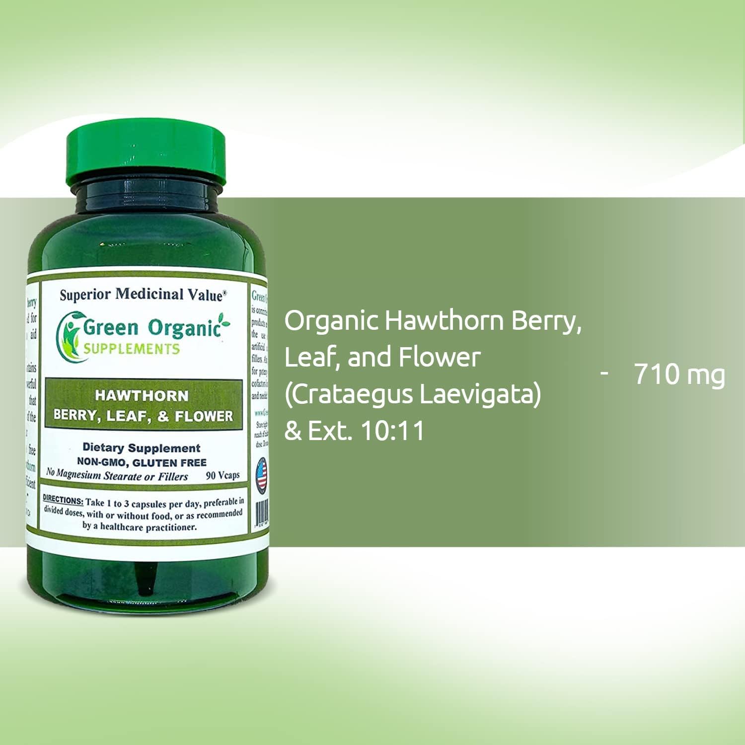 Organic Hawthorn Berry Capsules - 90 Capsules for Heart Health - Natural Cardiovascular Support - Pack of 2