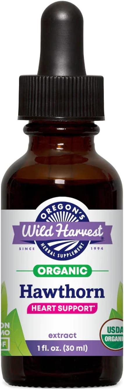Organic Hawthorn Extract - Oregon's Wild Harvest, 1:2 Concentration, 1 fl oz