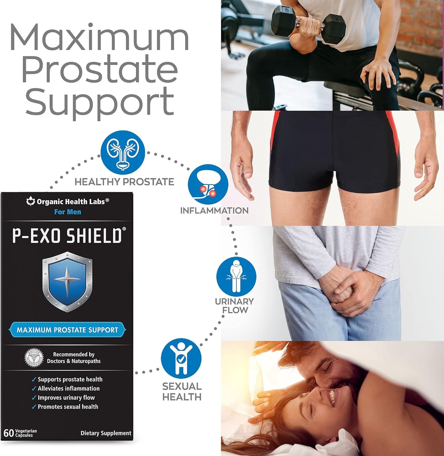 Organic Health Labs P-ExoShield: Saw Palmetto Prostate Support, 60 Capsules