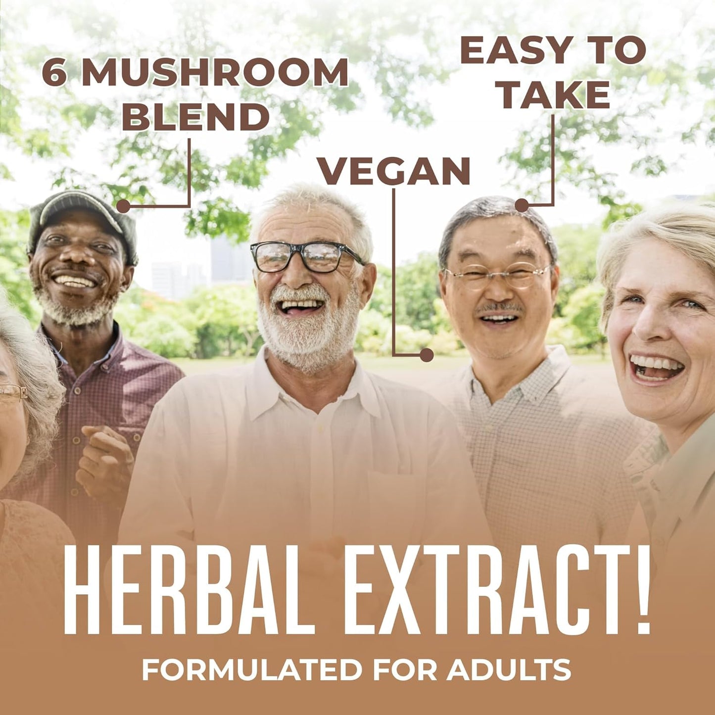 Organic Herbal Mushroom Complex Liquid Drops Supplement - Lion's Mane, Reishi, Shiitake - Non-GMO, Vegan, Alcohol-Free Tincture - 30 Servings