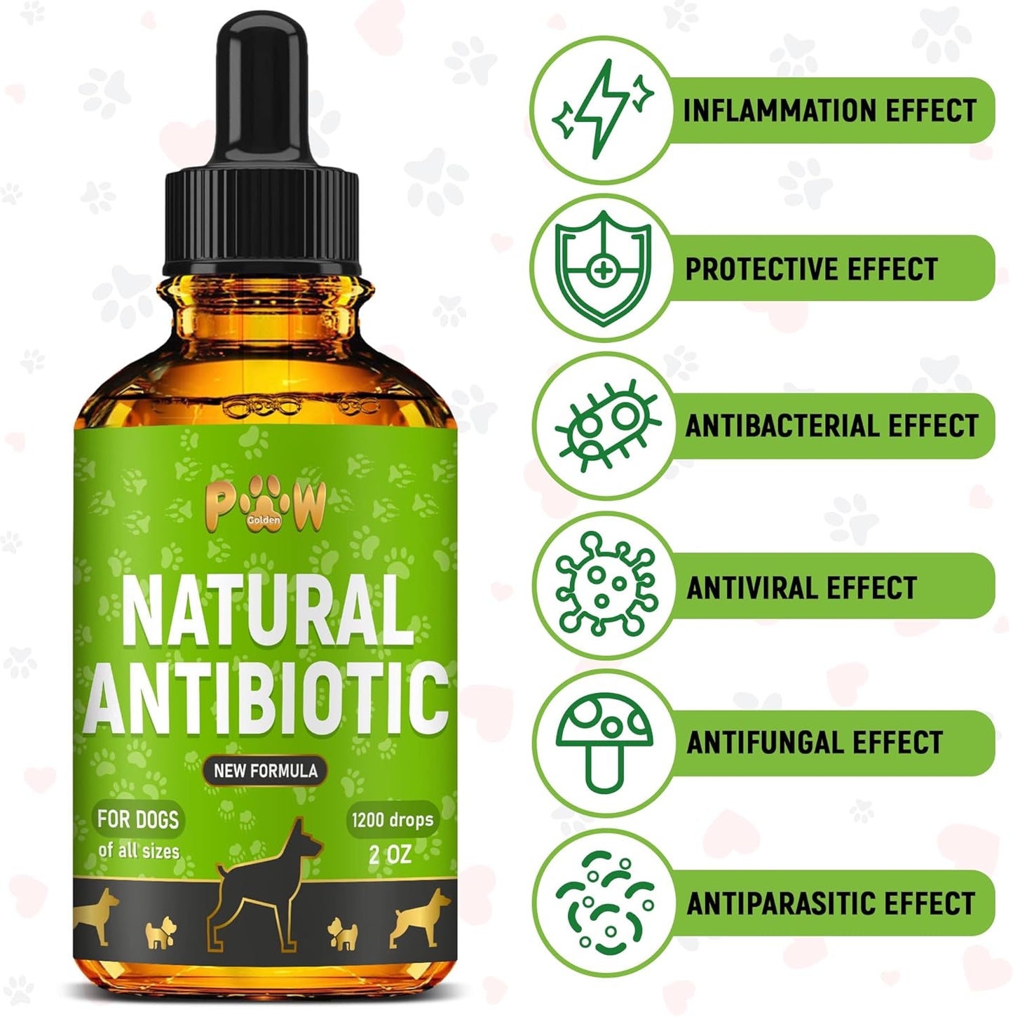 Organic Herbal Supplement for Dogs | Natural Antibiotics for All Breeds & Ages | Supports Ear, Kidney, & Bladder Health | Promotes Hips, Joints, Skin, & Coat Care | 2 Oz Bottle