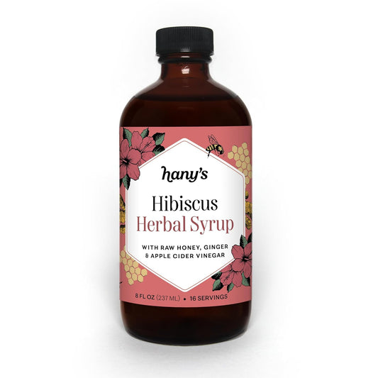 Organic Hibiscus Ginger Wellness Tonic Syrup - 8 fl oz | Apple Cider Vinegar, Lemon, Non-GMO, Gluten-Free