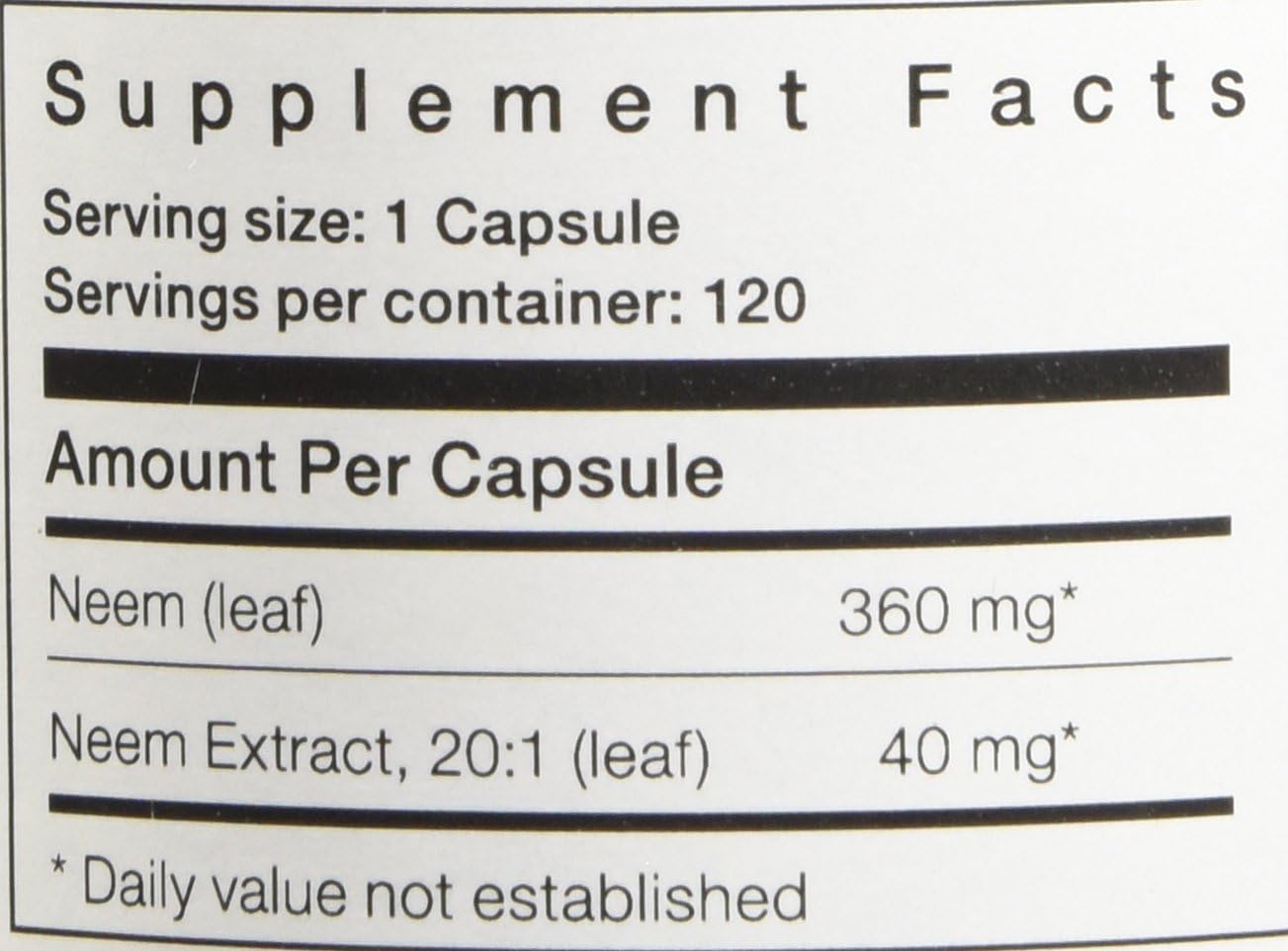 Organic High Potency Neem Leaf Capsules - 1,500mg with Neem Leaf Extract | Herbal Supplement - 120 Count | All About Neem, Inc.