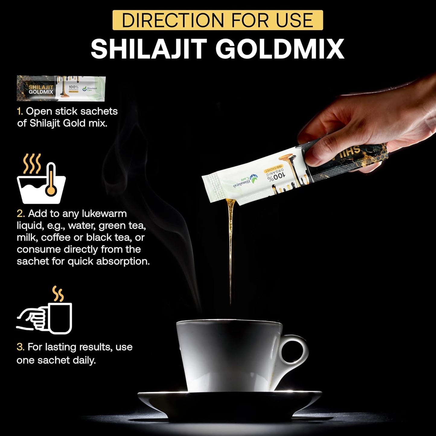 Organic Himalaya Shilajit Honey Sticks for Energy Boost & Immune Support (7 Pack)