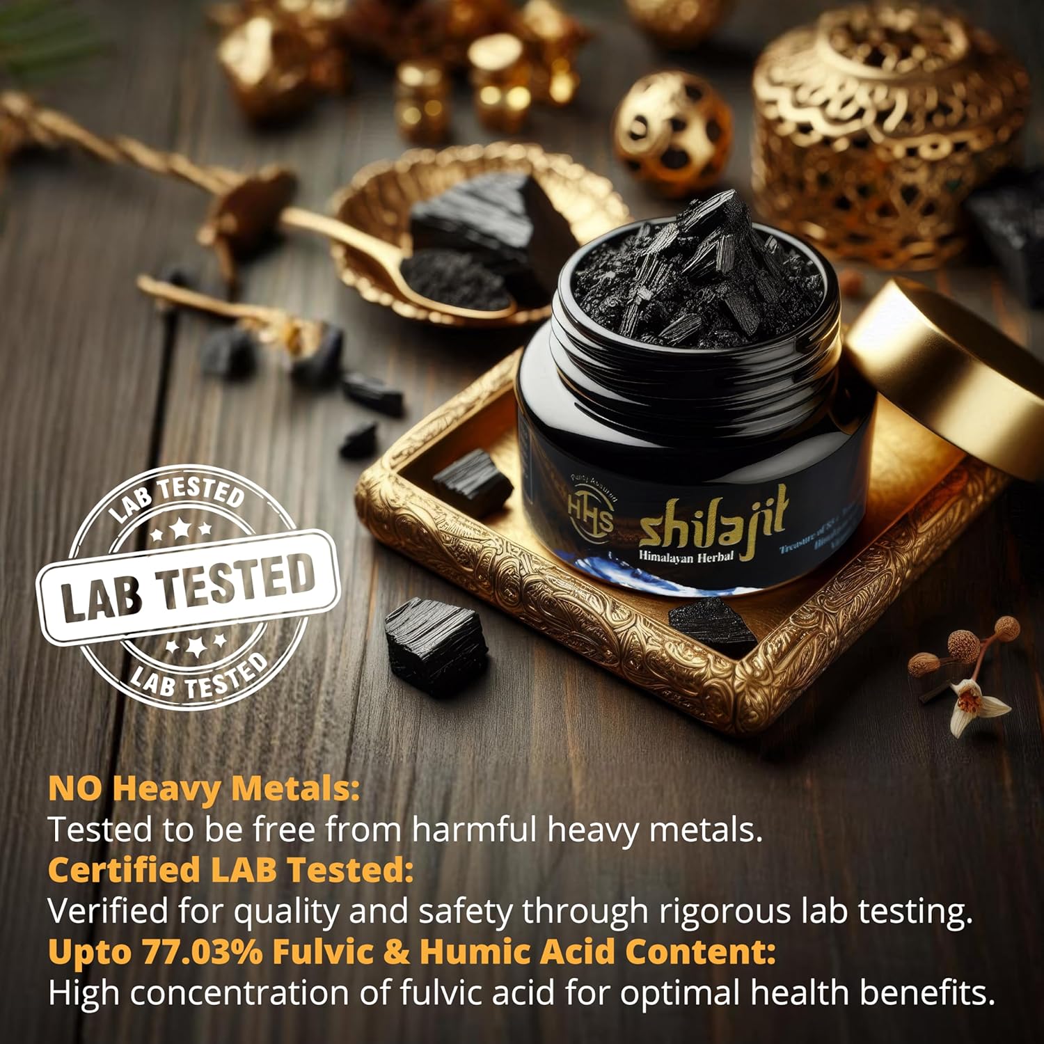 Organic Himalayan Herbal Shilajit Resin - Authentic Gold Standard Supplement with 85+ Trace Minerals - Natural Multivitamin - 30g