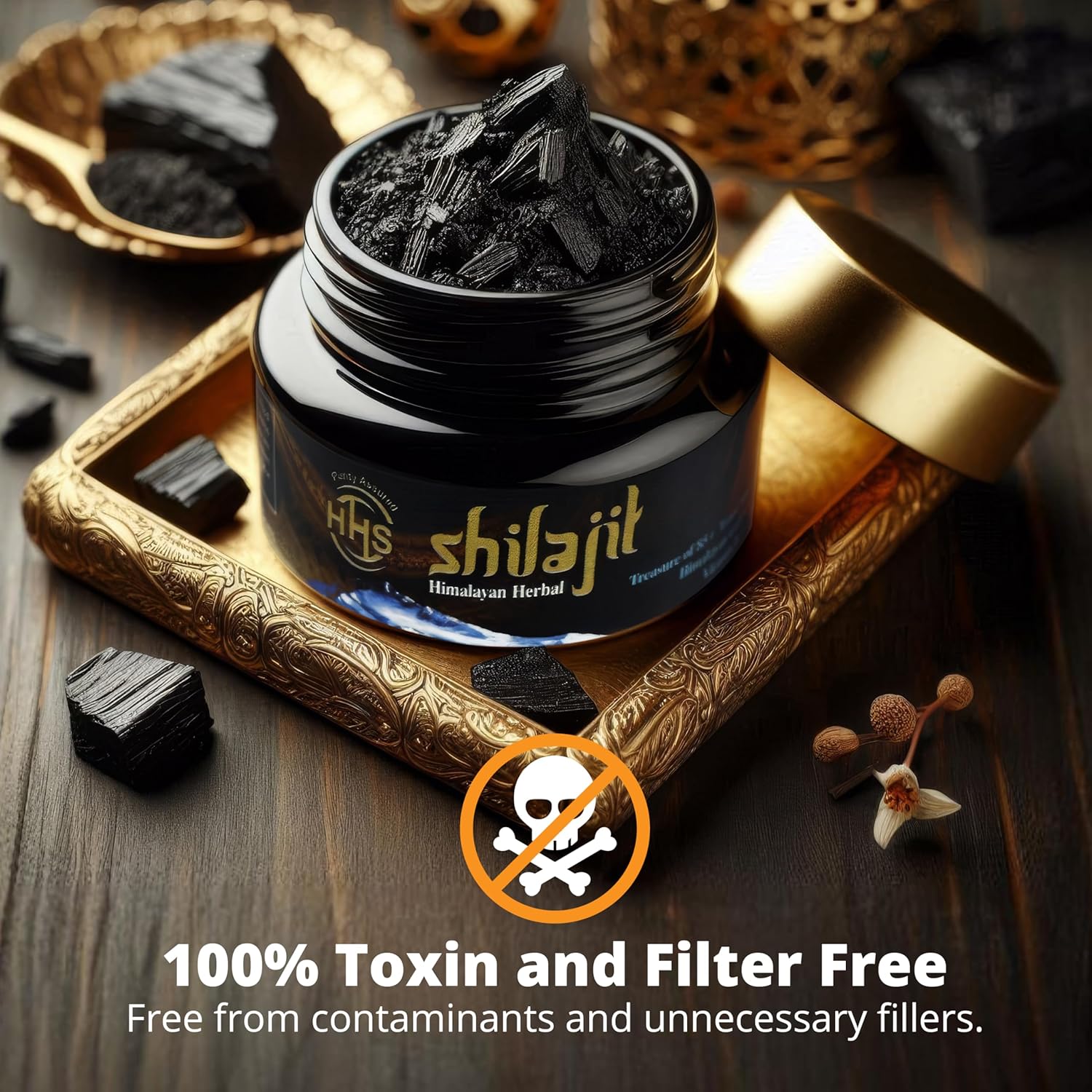 Organic Himalayan Herbal Shilajit Resin - Authentic Gold Standard Supplement with 85+ Trace Minerals - Natural Multivitamin - 30g