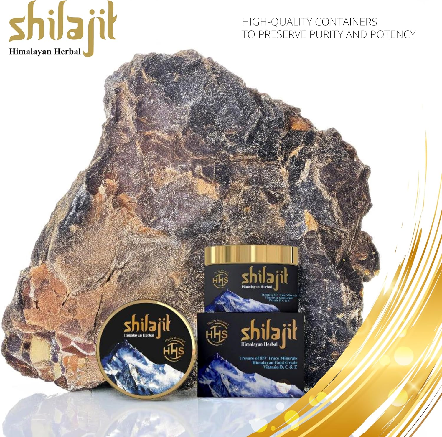 Organic Himalayan Herbal Shilajit Resin - Authentic Gold Standard Supplement with 85+ Trace Minerals - Natural Multivitamin - 30g