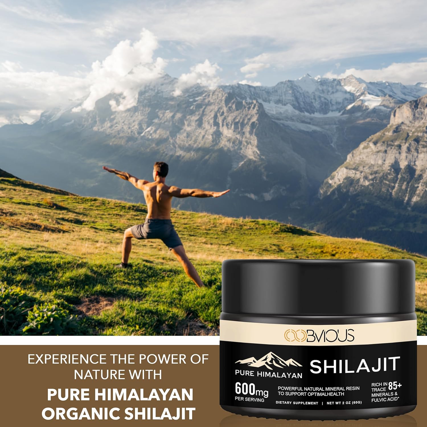 Organic Himalayan Shilajit Gel for Energy, Digestive Health, and Immune Support - Natural Black Resin with Fulvic Acid, Iron, and Magnesium - 60g