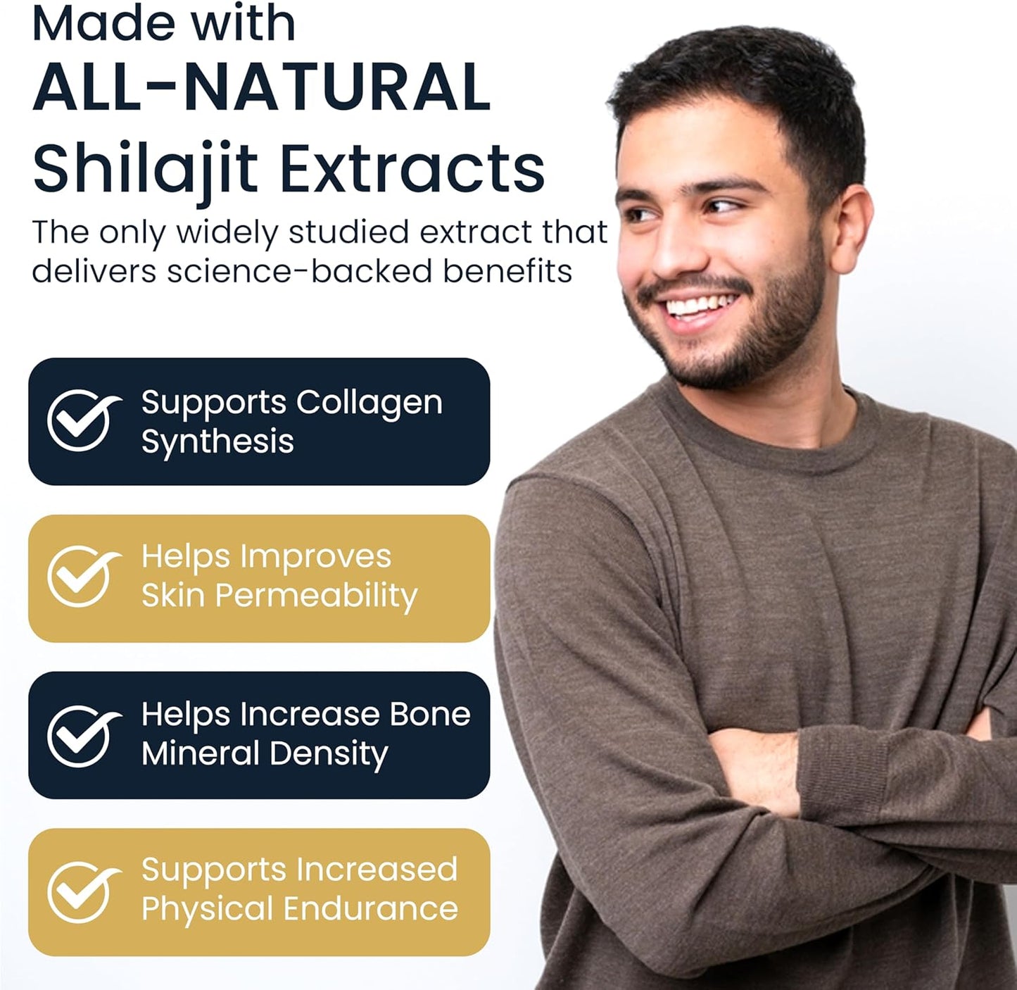 Organic Himalayan Shilajit Gold Gummies with Gokshura & Ashwagandha - Sugar-Free, Non-GMO, 85+ Trace Minerals - Men & Women's Supplement