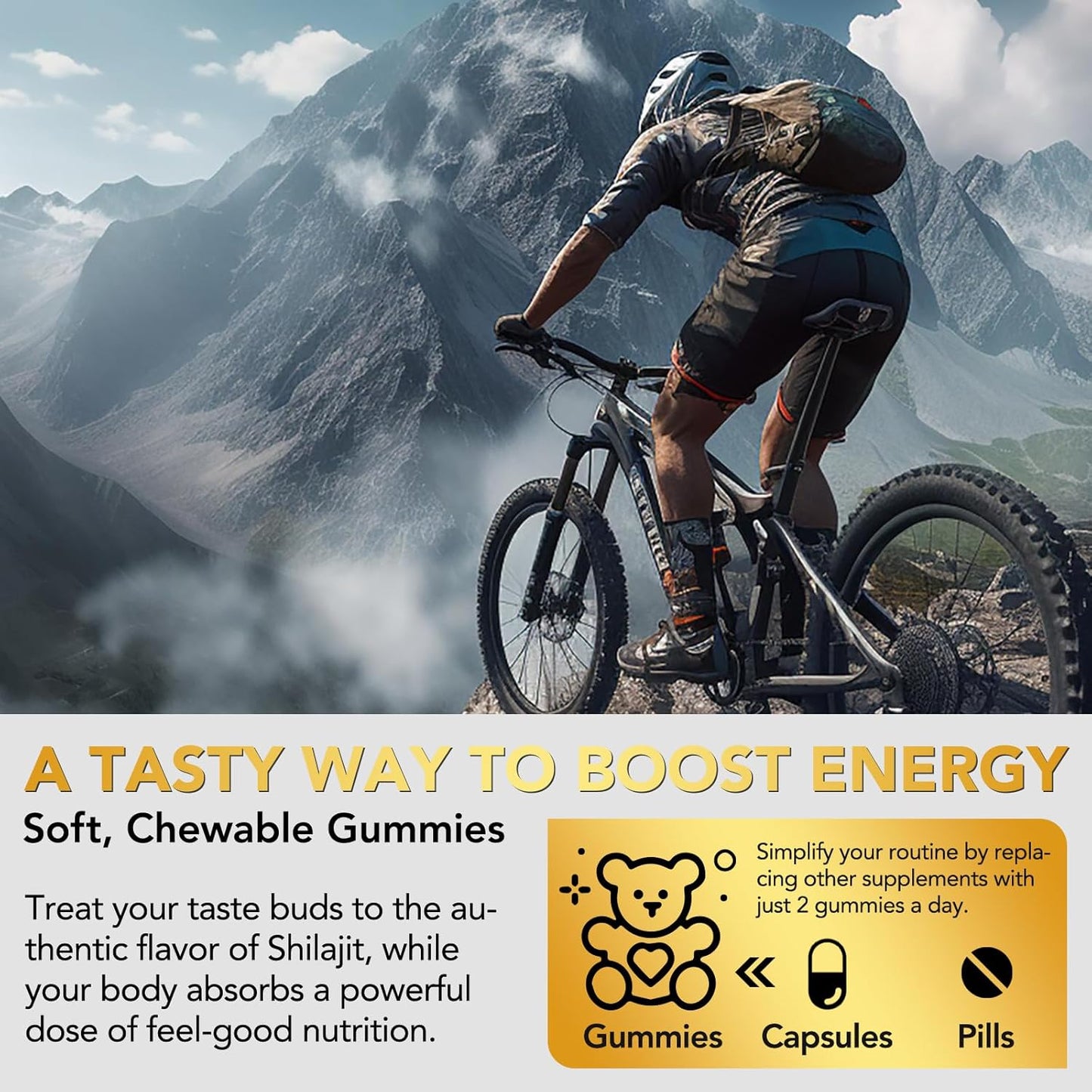 Organic Himalayan Shilajit Gummies - Rich in Micronutrients for Men & Women - Non-GMO, No Added Sugar - 60 Count