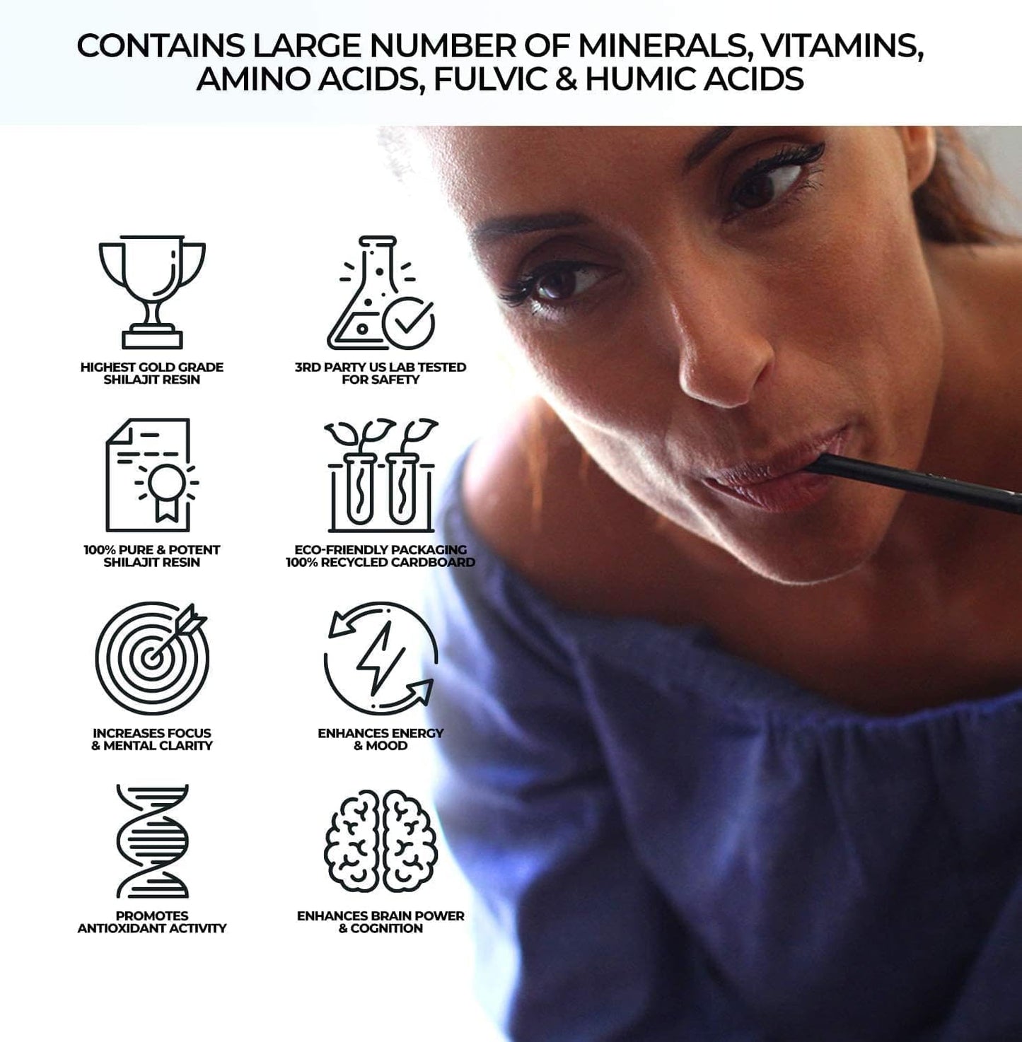 Organic Himalayan Shilajit Honey Sticks with Saffron and Trace Minerals for Immune Support - 30 Count Honey Sticks for Men