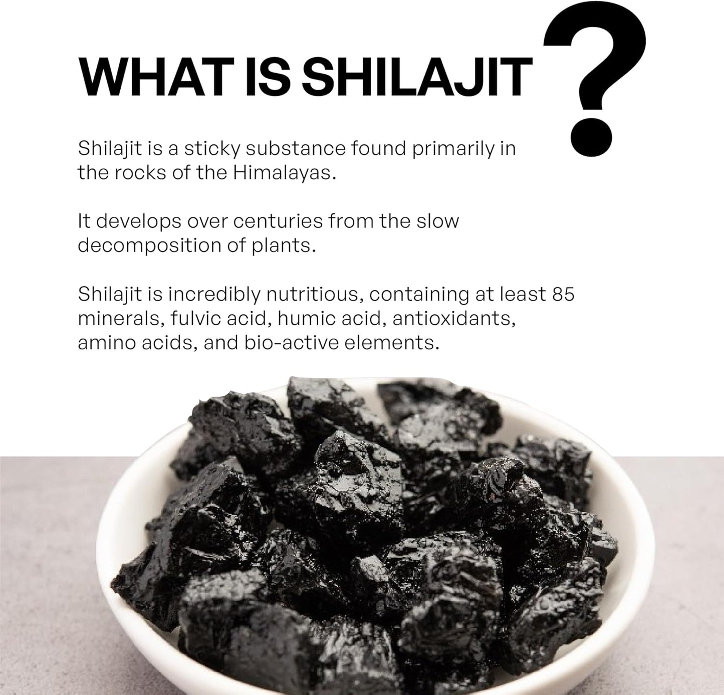 Organic Himalayan Shilajit Resin - 30g with 600mg Potency, 85+ Trace Minerals, 75% Fulvic Acid - Natural Energy Boost & Immune Support - 50 Servings