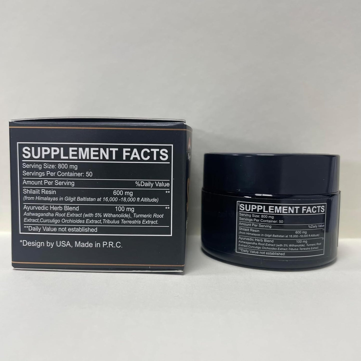 Organic Himalayan Shilajit Resin - 800mg Gold Grade with Fulvic Acid & 85+ Trace Minerals for Energy, Strength, Immunity