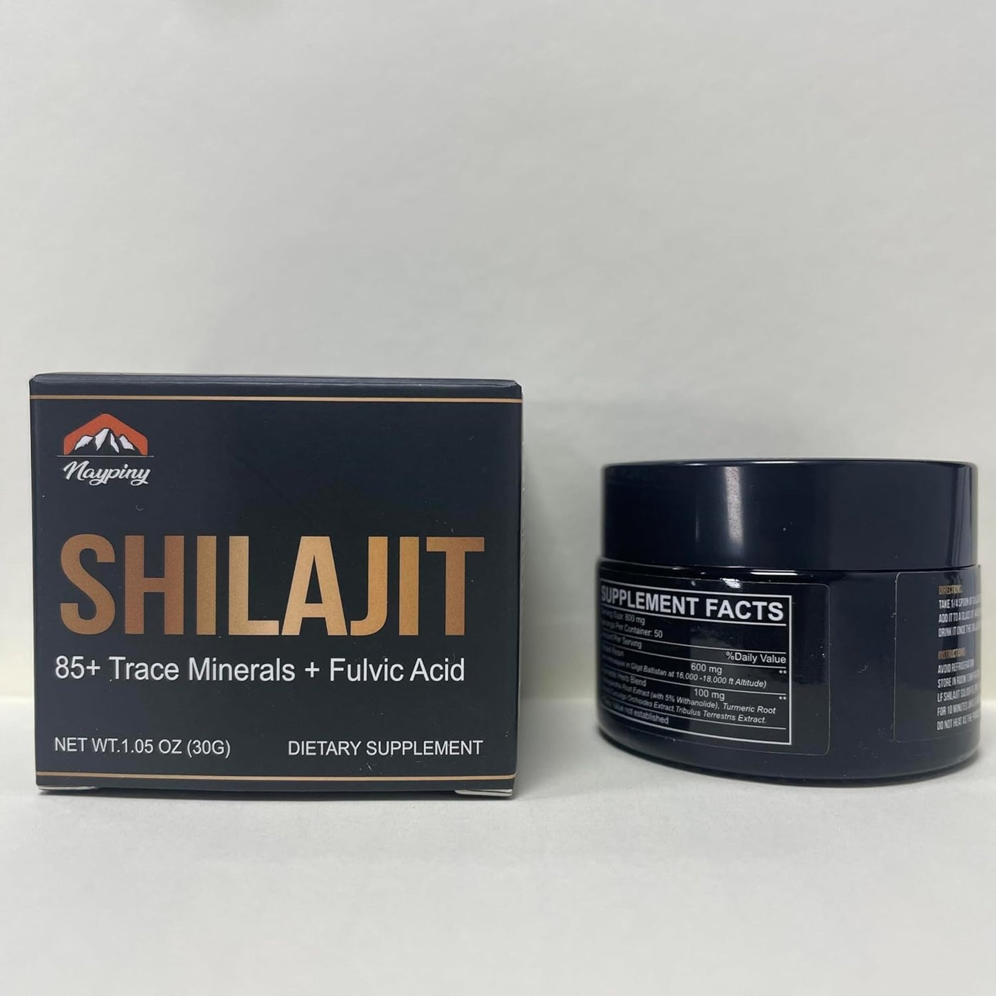 Organic Himalayan Shilajit Resin - 800mg Gold Grade with Fulvic Acid & 85+ Trace Minerals for Energy, Strength, Immunity