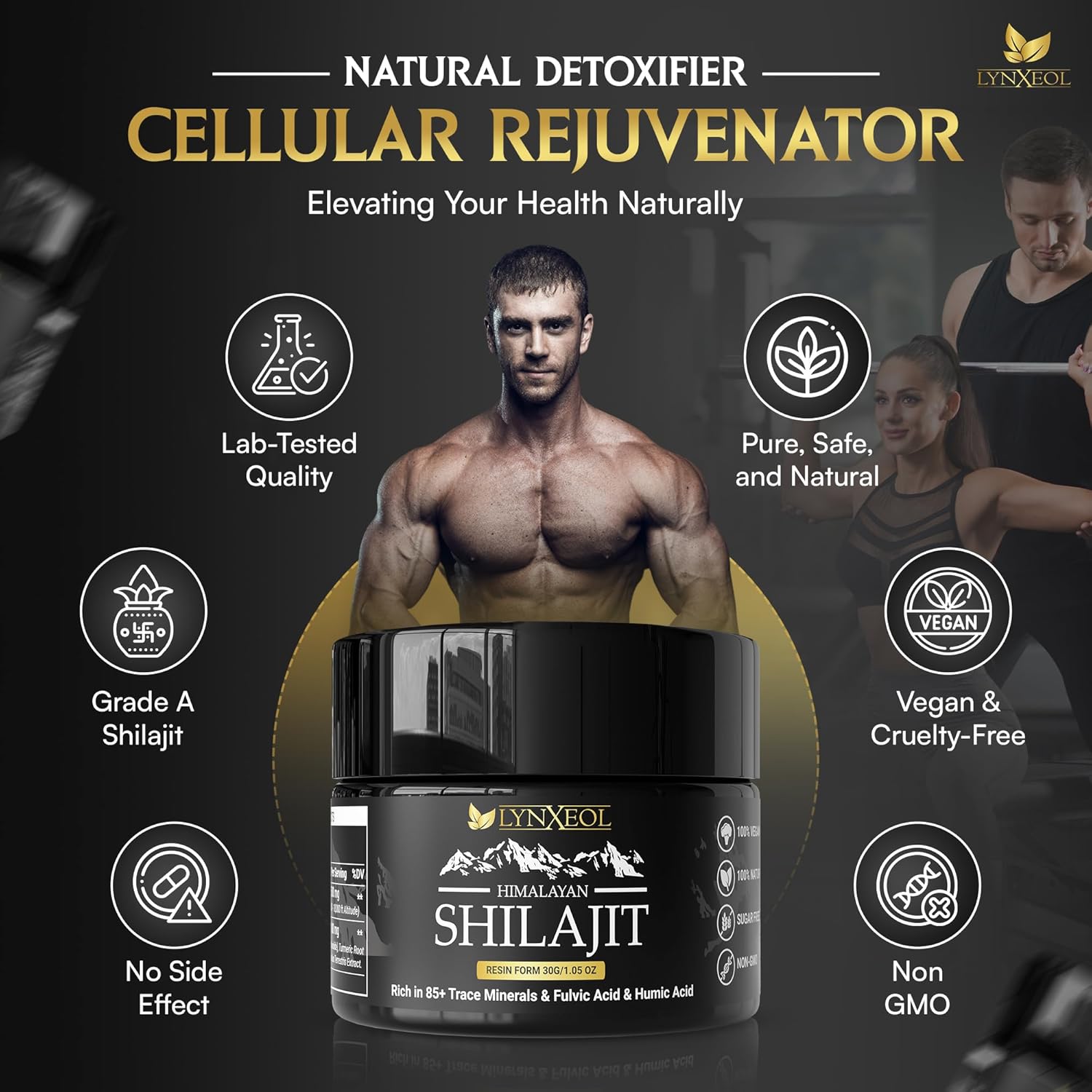 Organic Himalayan Shilajit Resin 30g - Potent Source of 85+ Trace Minerals for Energy & Vitality - Lab Tested for Men & Women