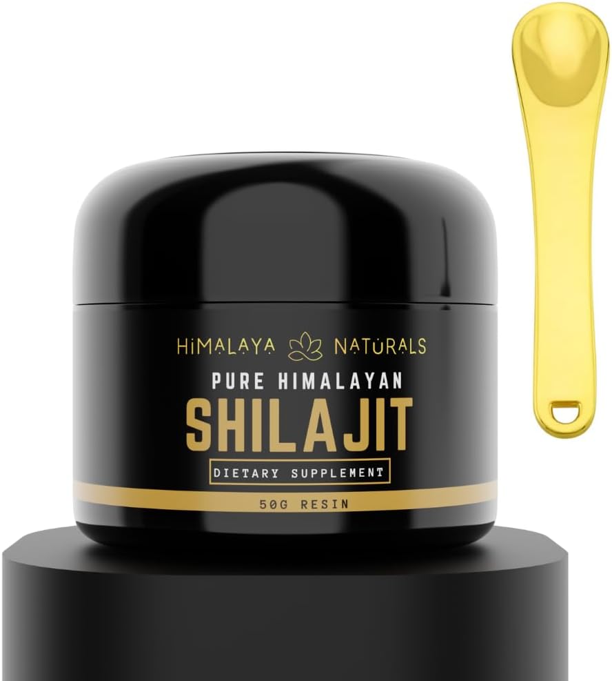 Organic Himalayan Shilajit Resin 50g - Potent Fulvic Acid, Humic Acid & 85+ Trace Minerals - Natural Detox Supplement for Bath & Oral Use
