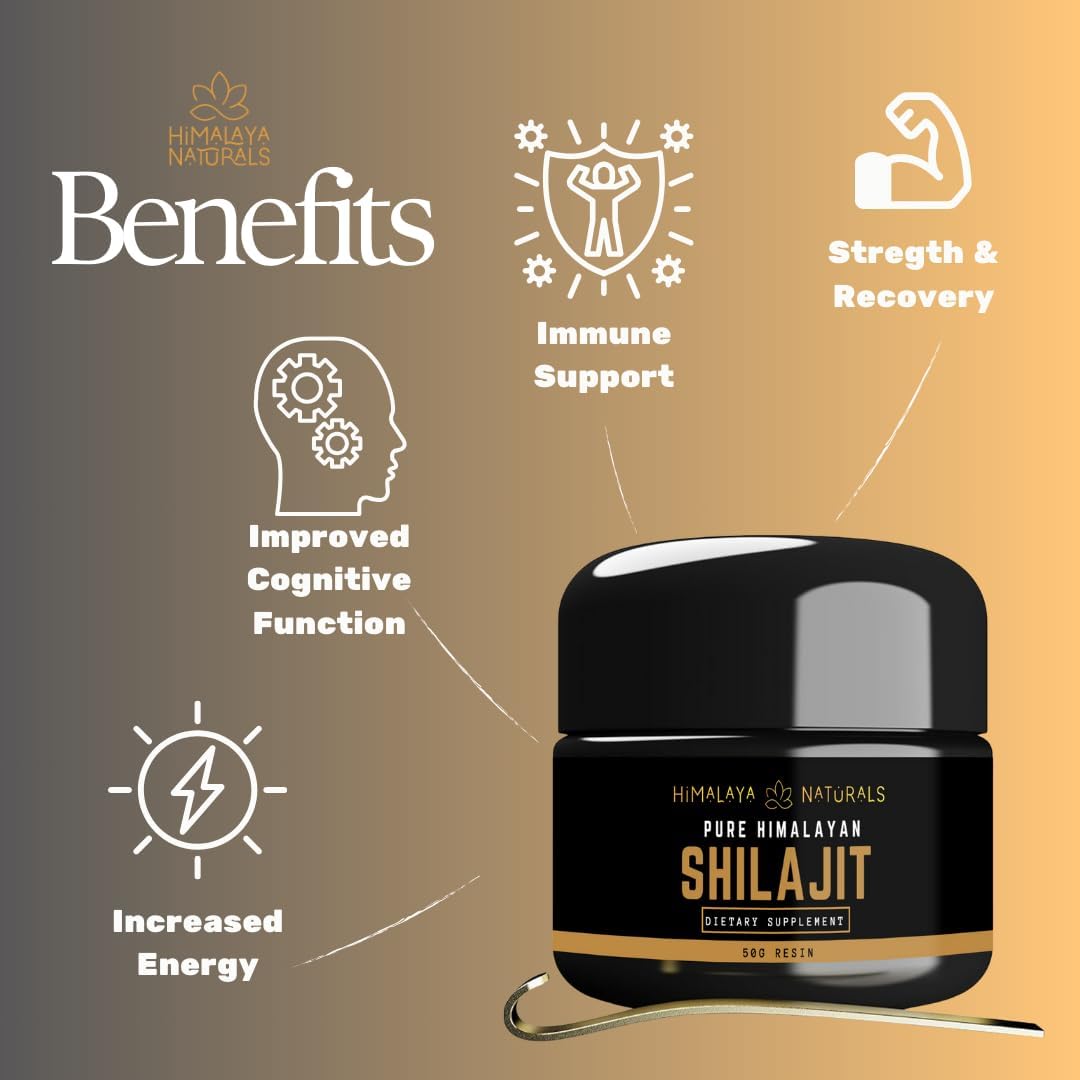 Organic Himalayan Shilajit Resin 50g - Potent Fulvic Acid, Humic Acid & 85+ Trace Minerals - Natural Detox Supplement for Bath & Oral Use