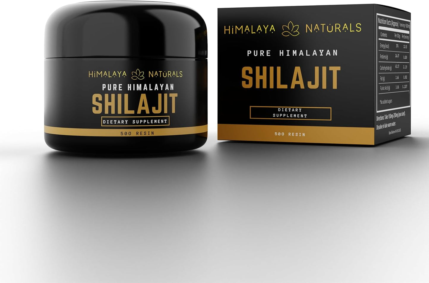 Organic Himalayan Shilajit Resin 50g - Potent Fulvic Acid, Humic Acid & 85+ Trace Minerals - Natural Detox Supplement for Bath & Oral Use