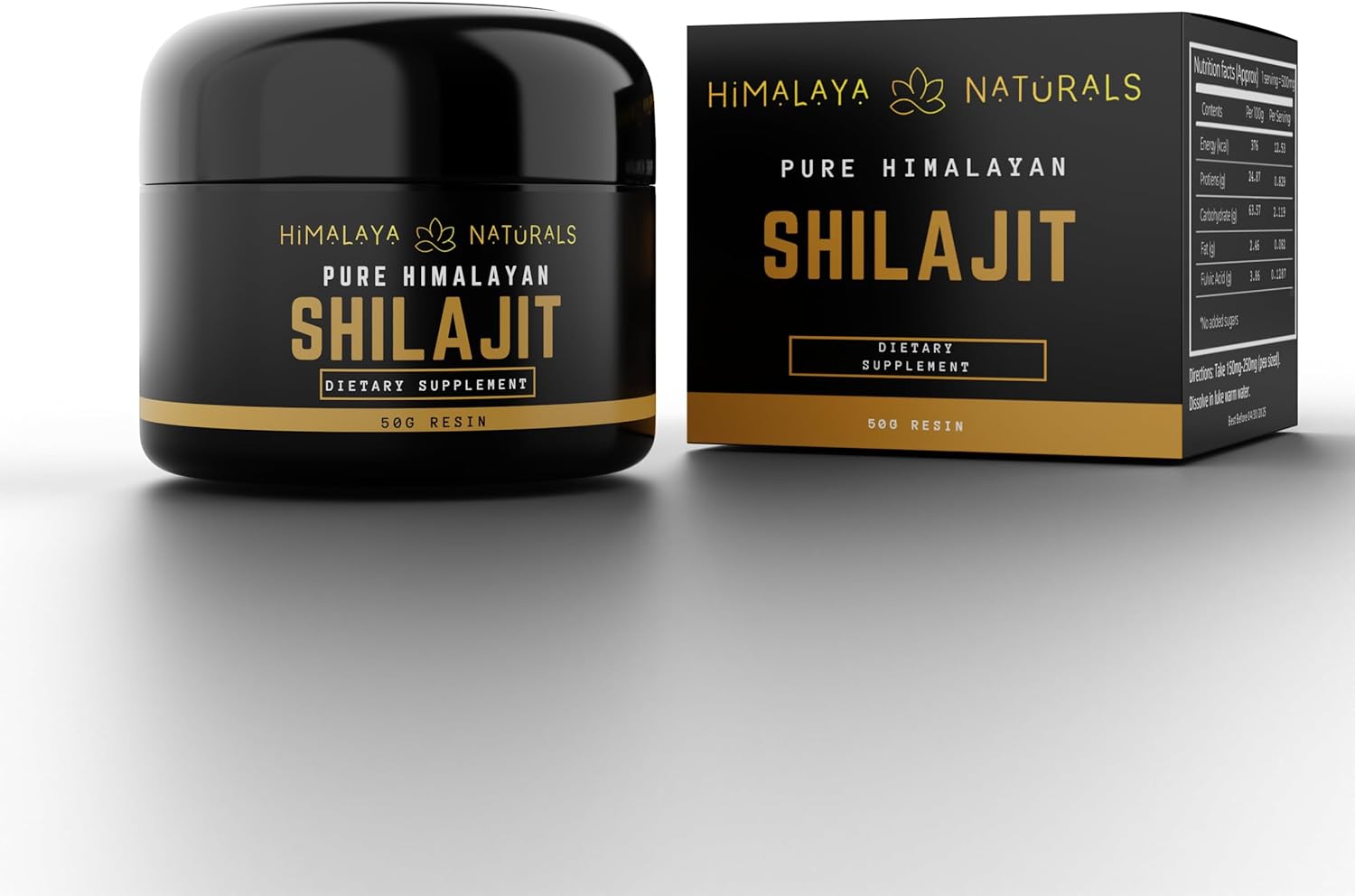 Organic Himalayan Shilajit Resin 50g - Potent Fulvic Acid, Humic Acid & 85+ Trace Minerals - Natural Detox Supplement for Bath & Oral Use