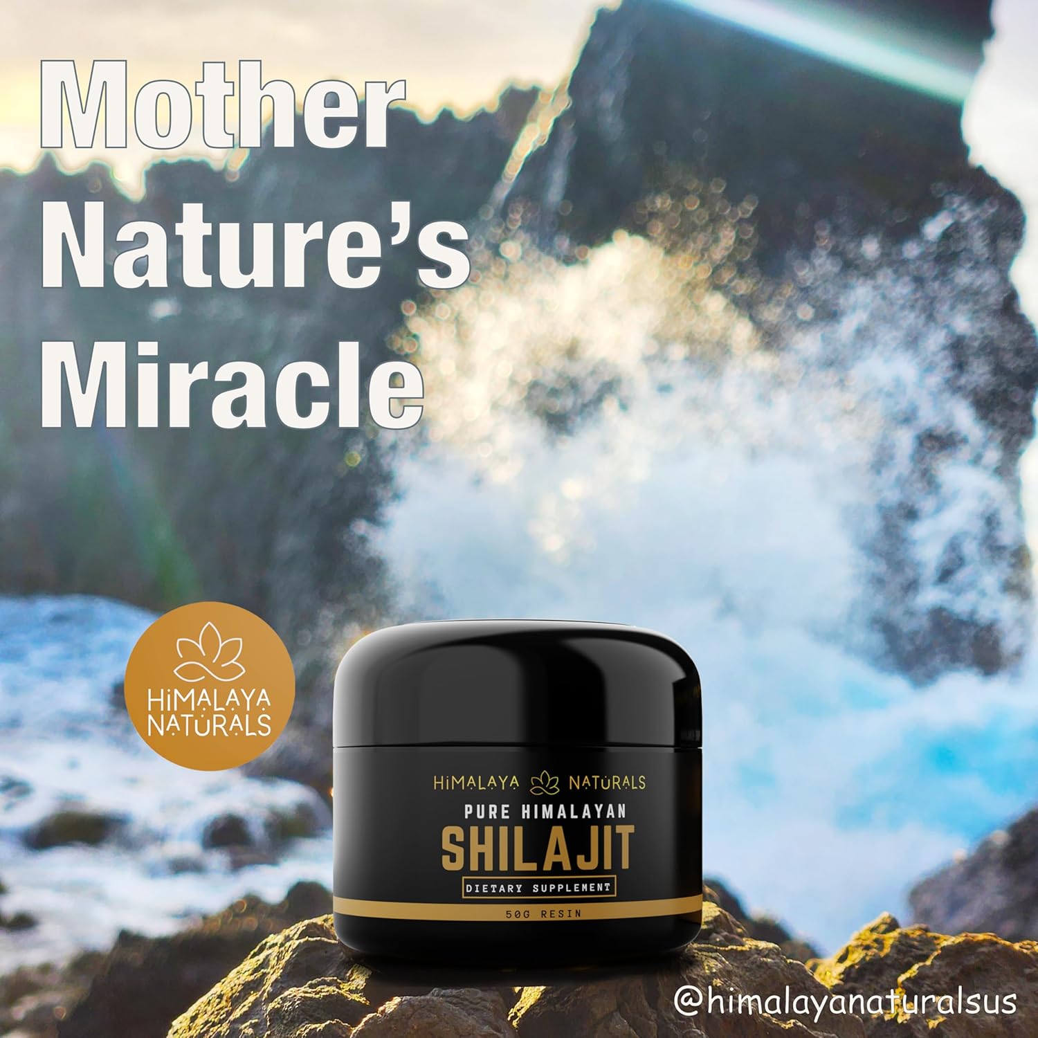Organic Himalayan Shilajit Resin 50g - Potent Fulvic Acid, Humic Acid & 85+ Trace Minerals - Natural Detox Supplement for Bath & Oral Use