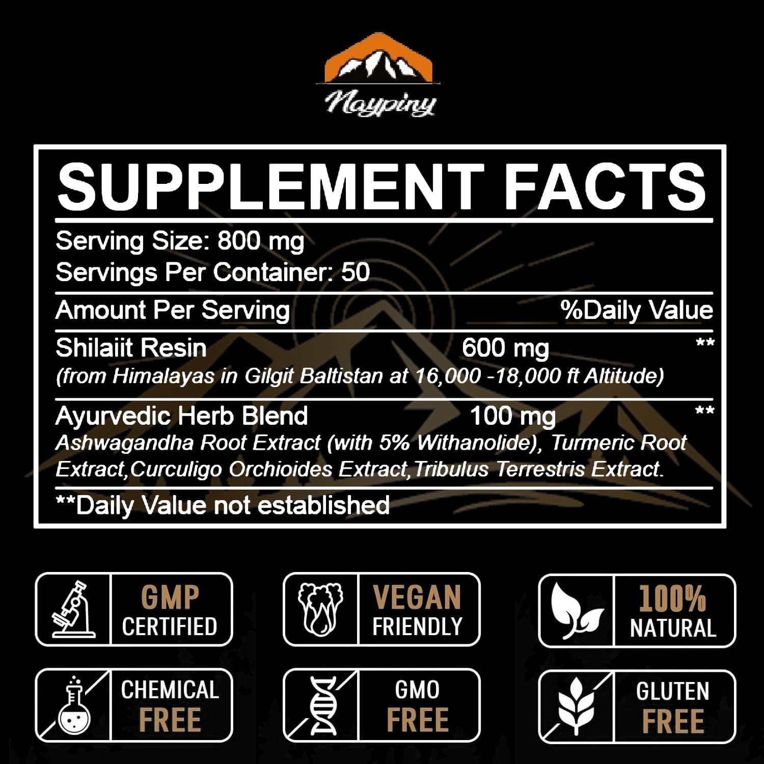 Organic Himalayan Shilajit Resin 800mg - High Potency with 85+ Trace Minerals & Fulvic Acid for Energy, Immune Support - Men & Women - 30g