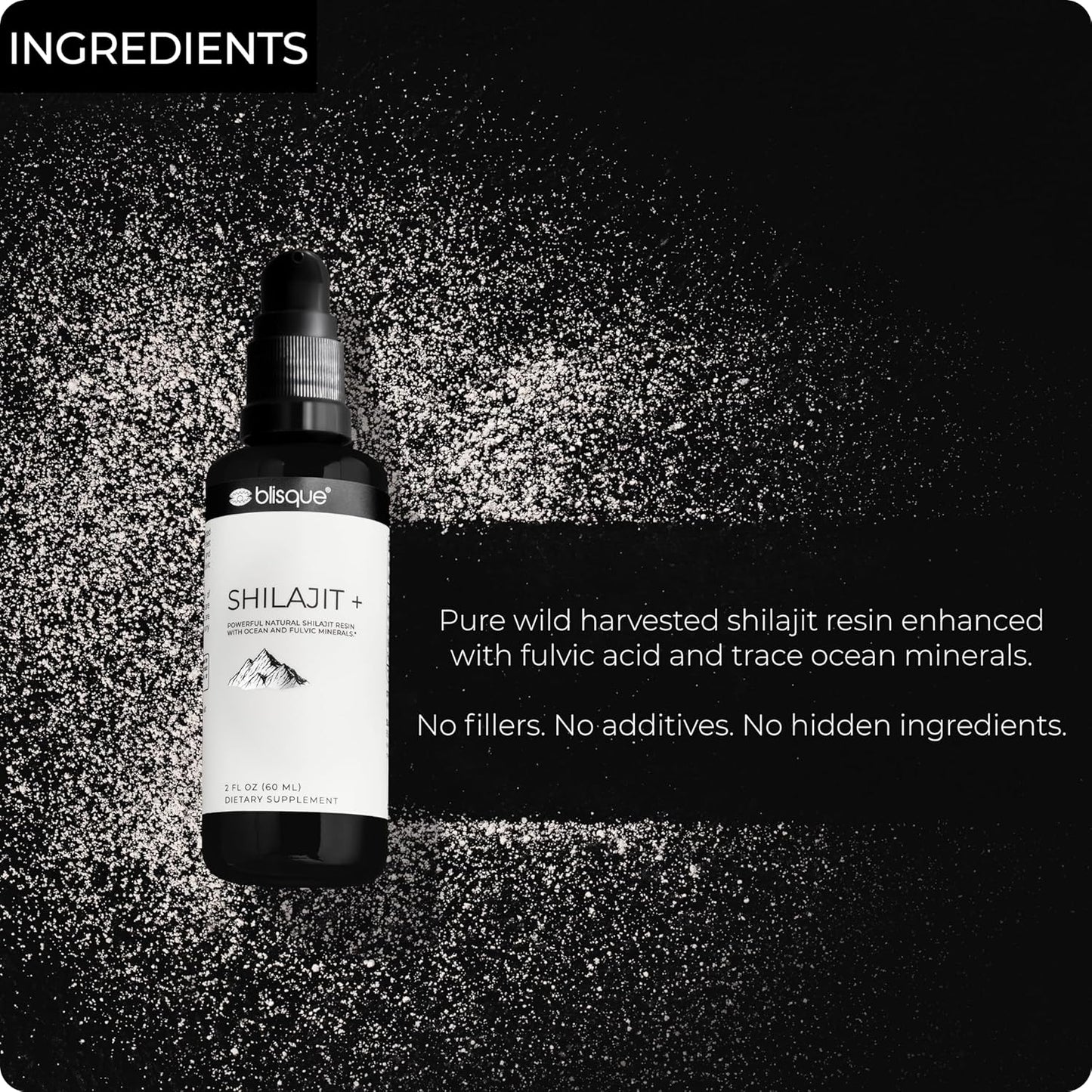 Organic Himalayan Shilajit Resin Drops with Fulvic Acid - Detox, Cleanse, Immune Support, Brain Boost - 2 FL OZ