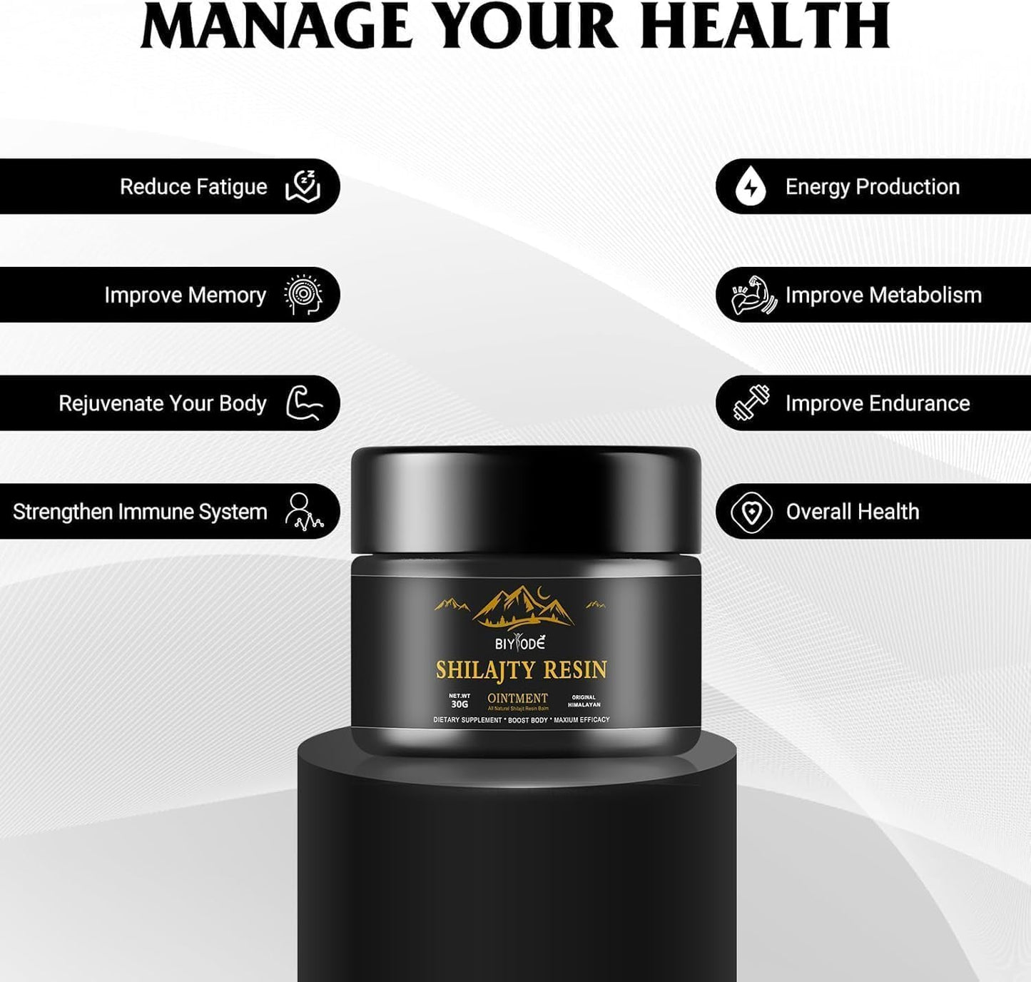 Organic Himalayan Shilajit Resin Ointment for Energy, Workout Recovery, Mental Clarity, and Sleep Quality - Pure Mineral-Rich Supplement for Men & Women