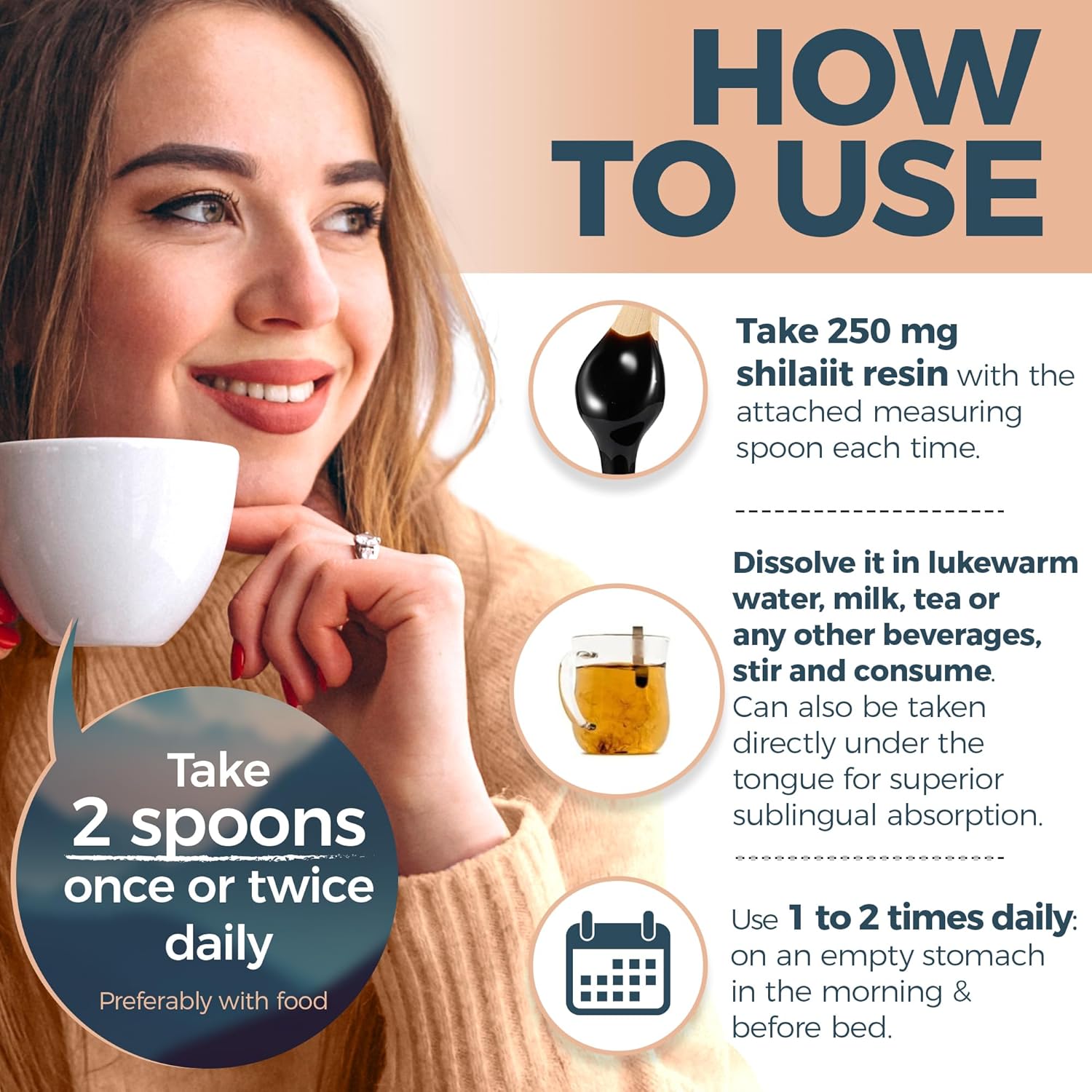 Organic Himalayan Shilajit Resin Supplement - 500mg Pure Shilajit with 85+ Humic Acid for Metabolism & Immune Support - 100 Servings, 50g