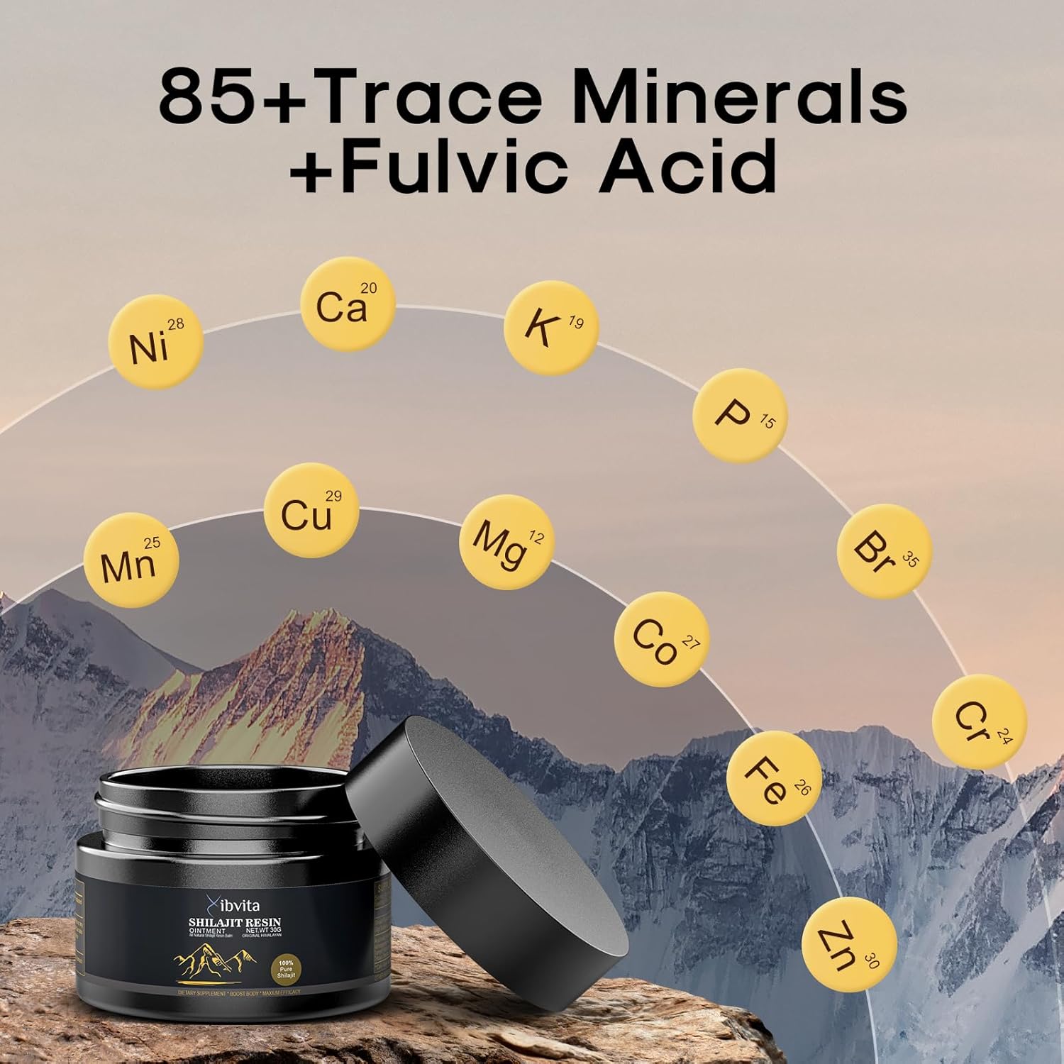 Organic Himalayan Shilajit Resin Supplement - 600mg for Men and Women, Natural Energy Boost with Fulvic Acid & 85+ Trace Minerals - 30g