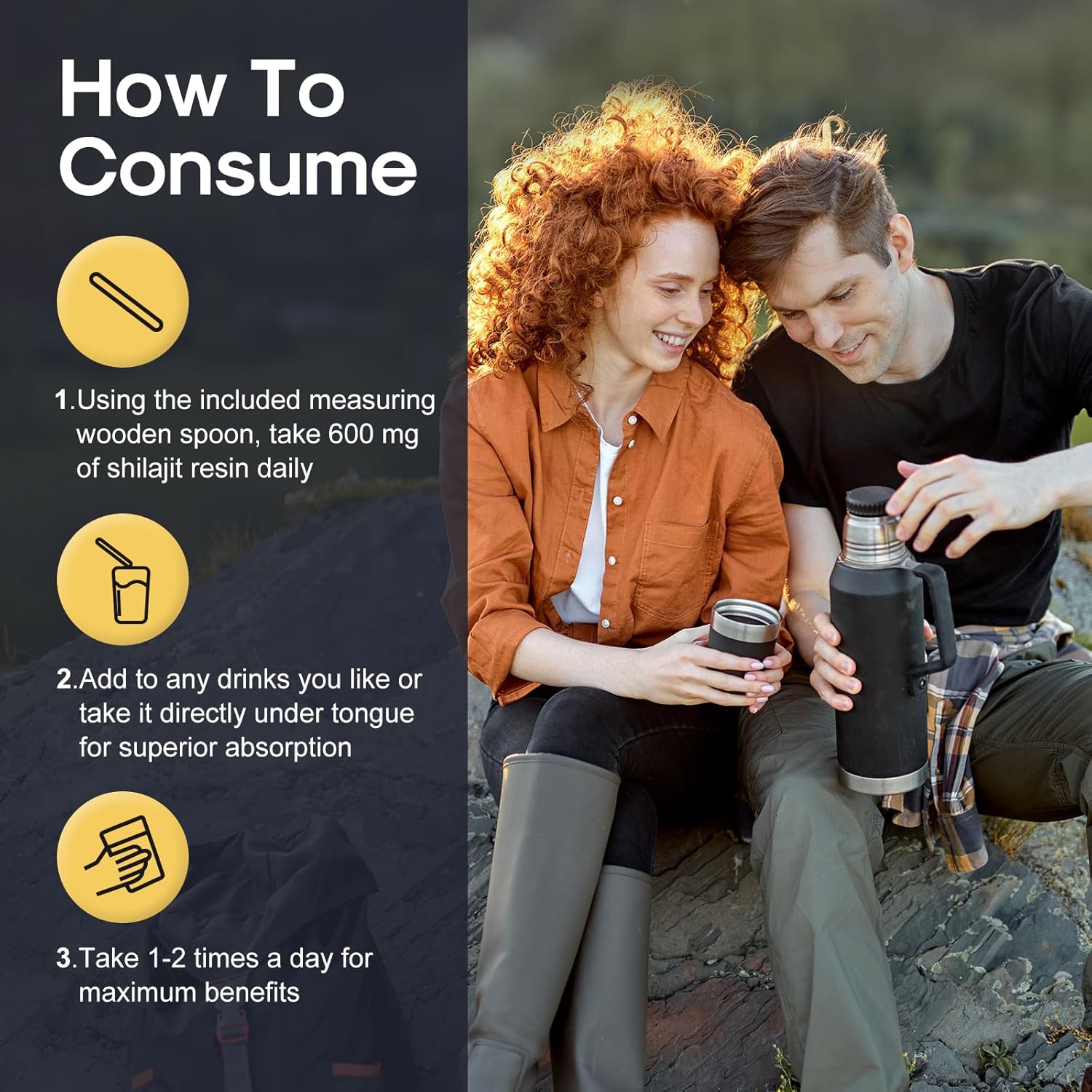 Organic Himalayan Shilajit Resin Supplement - 600mg for Men and Women, Natural Energy Boost with Fulvic Acid & 85+ Trace Minerals - 30g