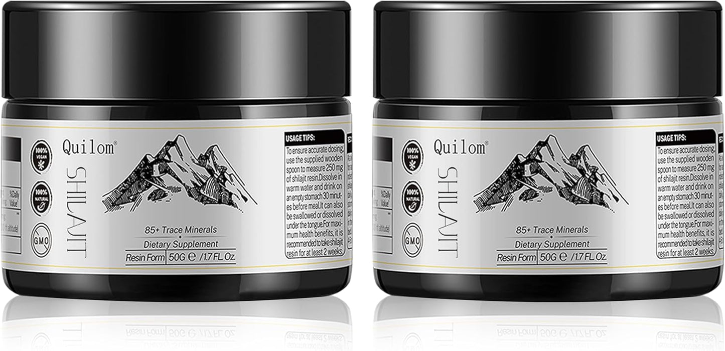 Organic Himalayan Shilajit Resin Supplement - Gold Grade 100% Pure with Fulvic Acid & Trace Minerals - Energy & Immune Support - 50g