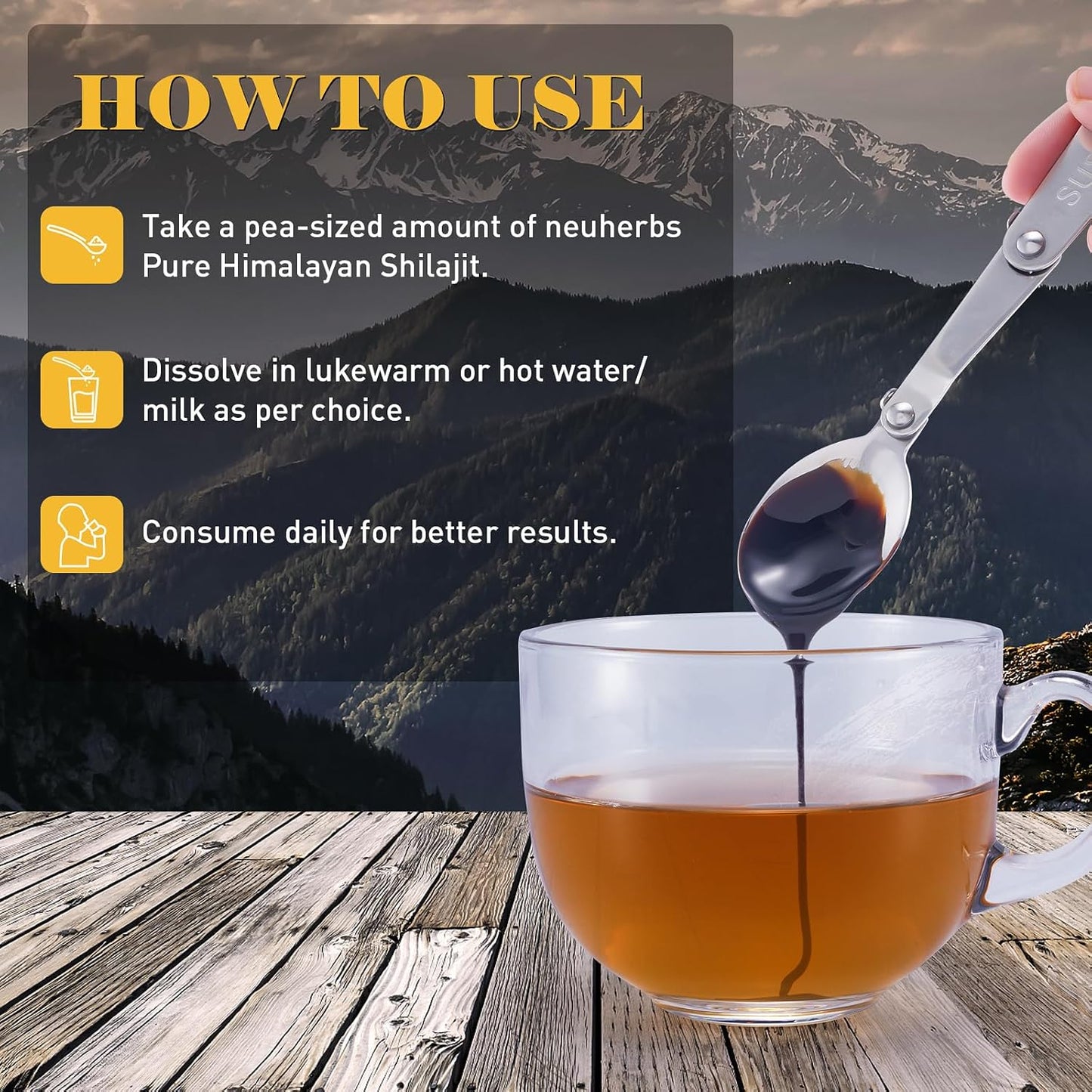 Organic Himalayan Shilajit Resin Supplement - Gold Grade 100% Pure with Fulvic Acid & Trace Minerals - Energy & Immune Support - 50g