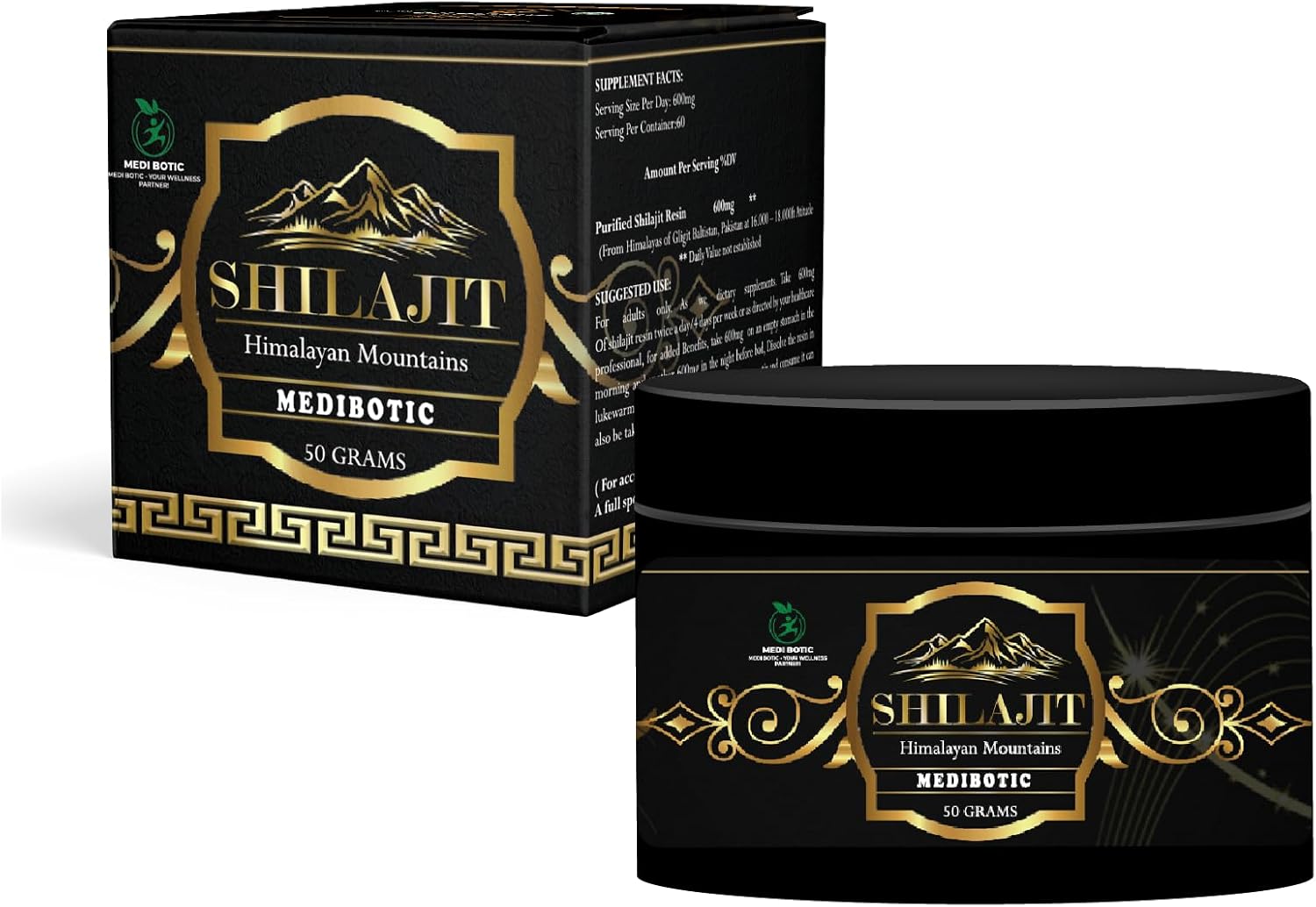 Organic Himalayan Shilajit Resin Supplement with 85+ Trace Minerals & 75% Fulvic Acid - 50g Lab Tested Energy Booster for Men & Women