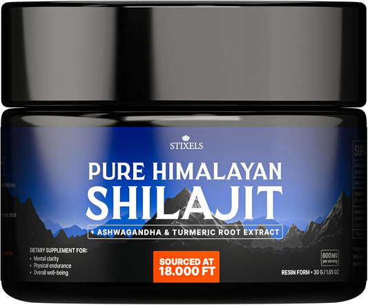 Organic Himalayan Shilajit Resin Supplement with 85+ Trace Minerals - Energy & Immune Support - 30g