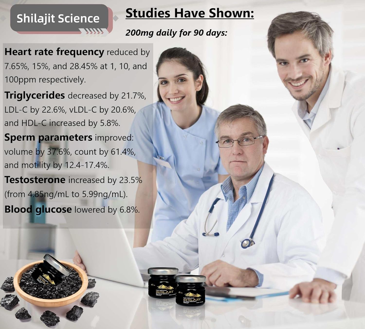 Organic Himalayan Shilajit Resin Supplement with 85+ Trace Minerals and 75% Fulvic Acid - 50g - Energy & Immune Support for Men & Women