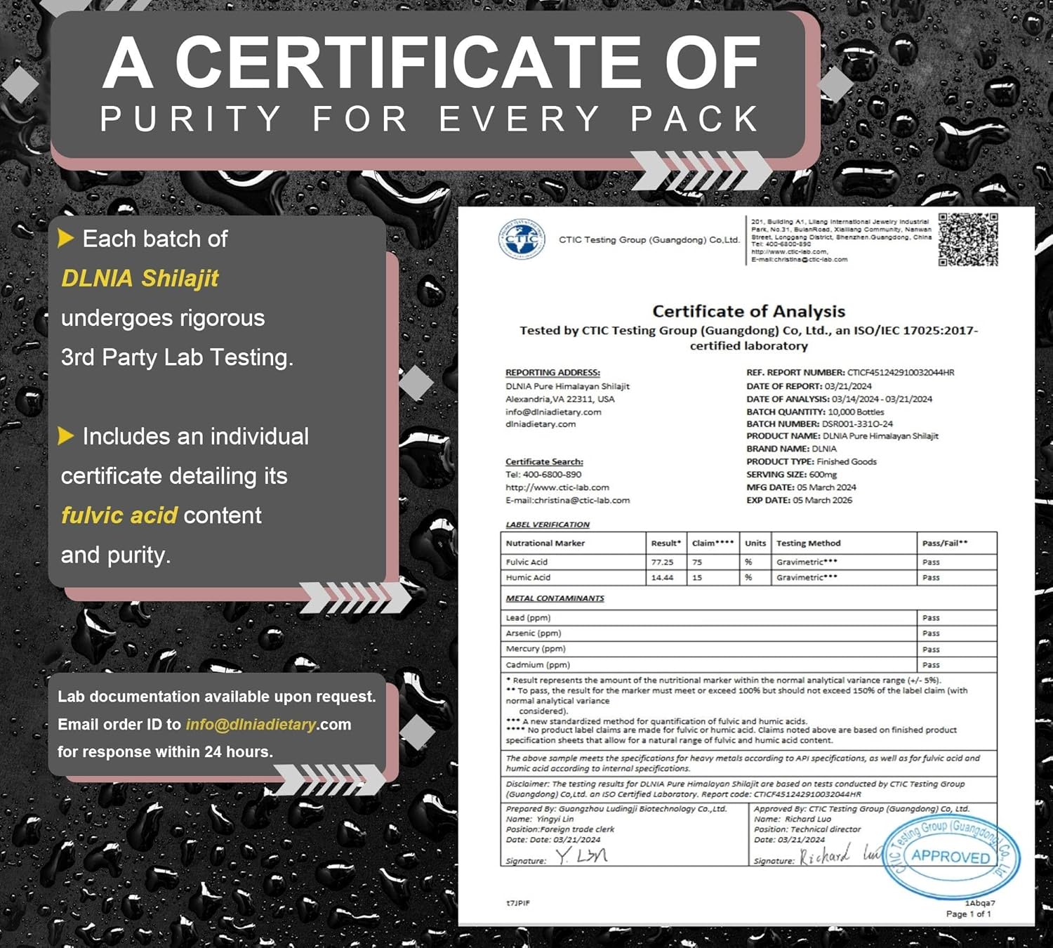 Organic Himalayan Shilajit Resin Supplement with 85+ Trace Minerals and 75% Fulvic Acid - 50g - Energy & Immune Support for Men & Women