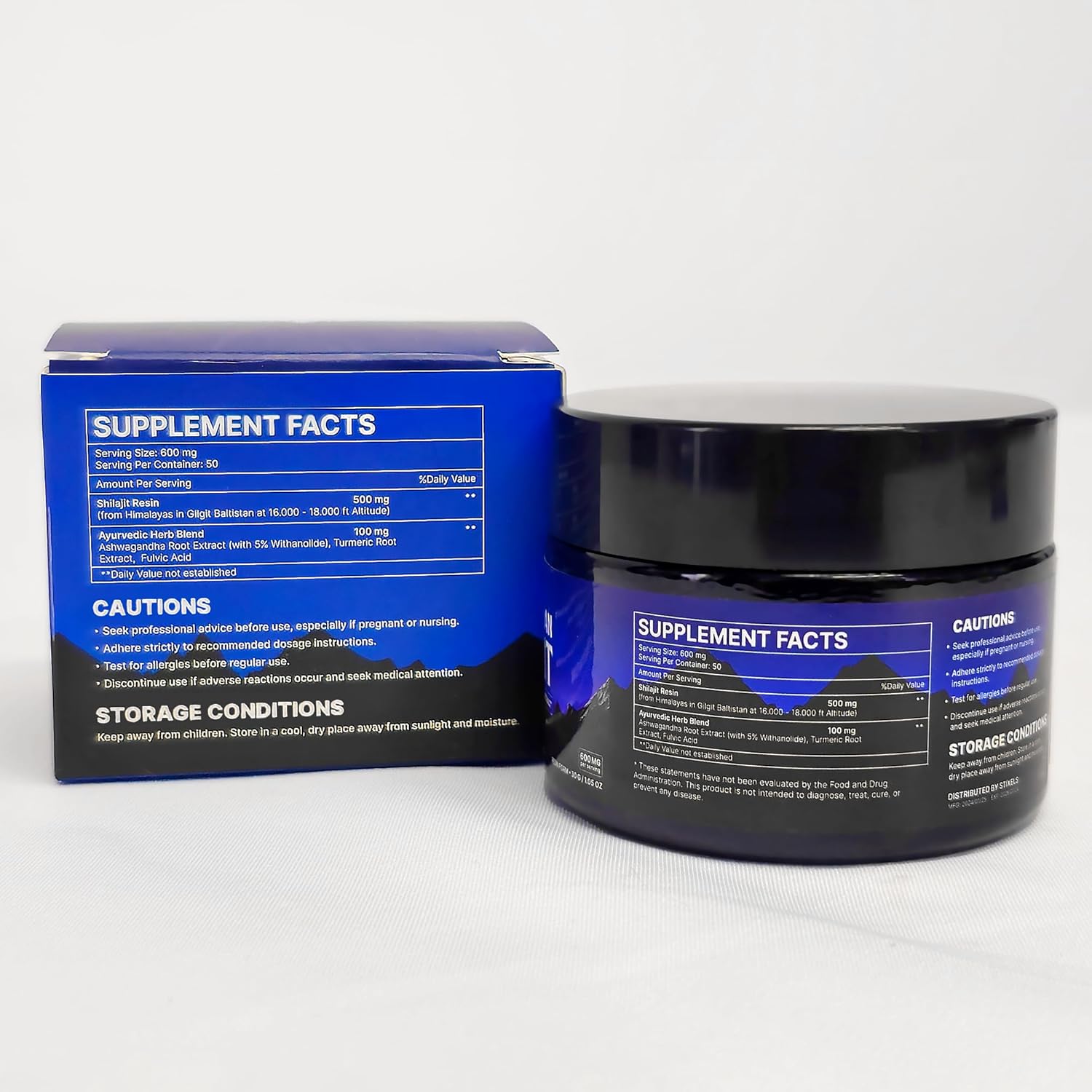 Organic Himalayan Shilajit Resin Supplement with 85+ Trace Minerals - Energy & Immune Support - 30g