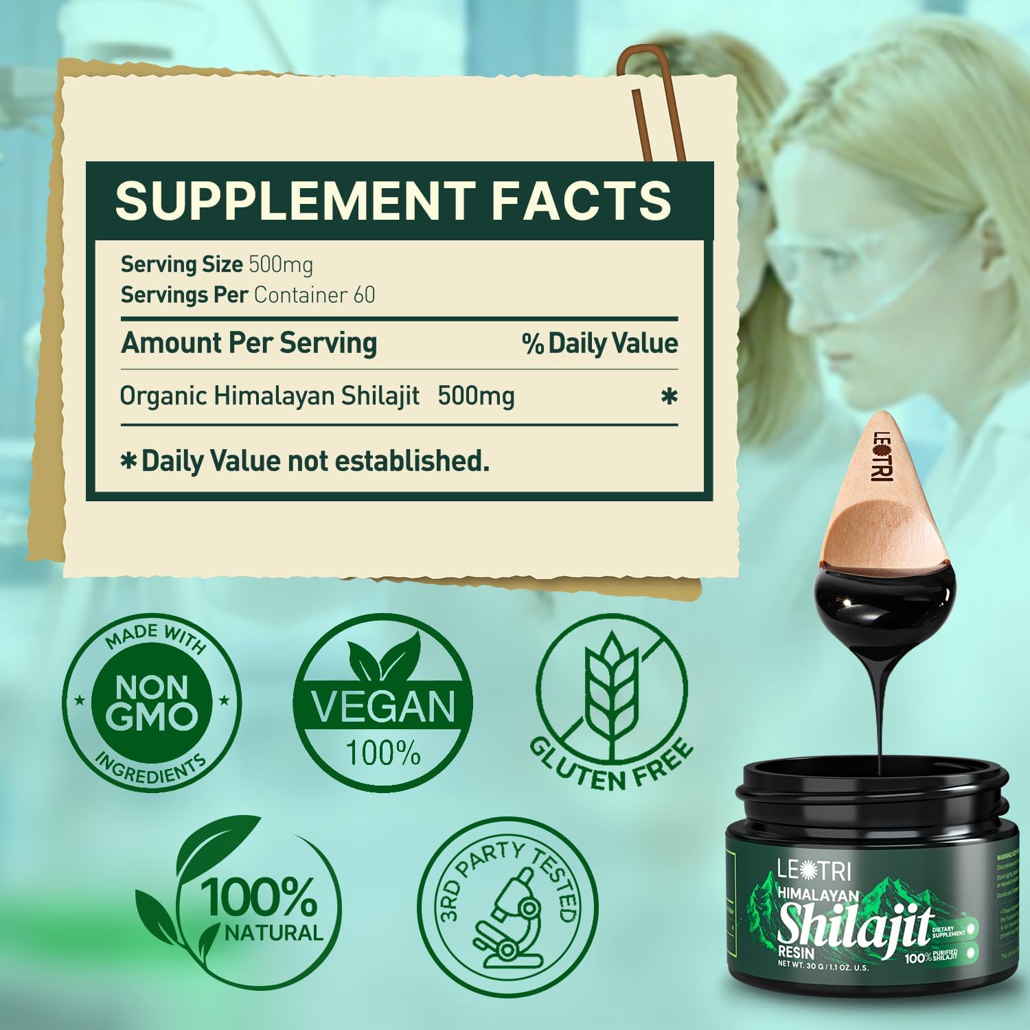 Organic Himalayan Shilajit Resin with Fulvic Acid and Trace Minerals for Energy and Immune Support - Pure Blackish-Brown Resin for Men and Women